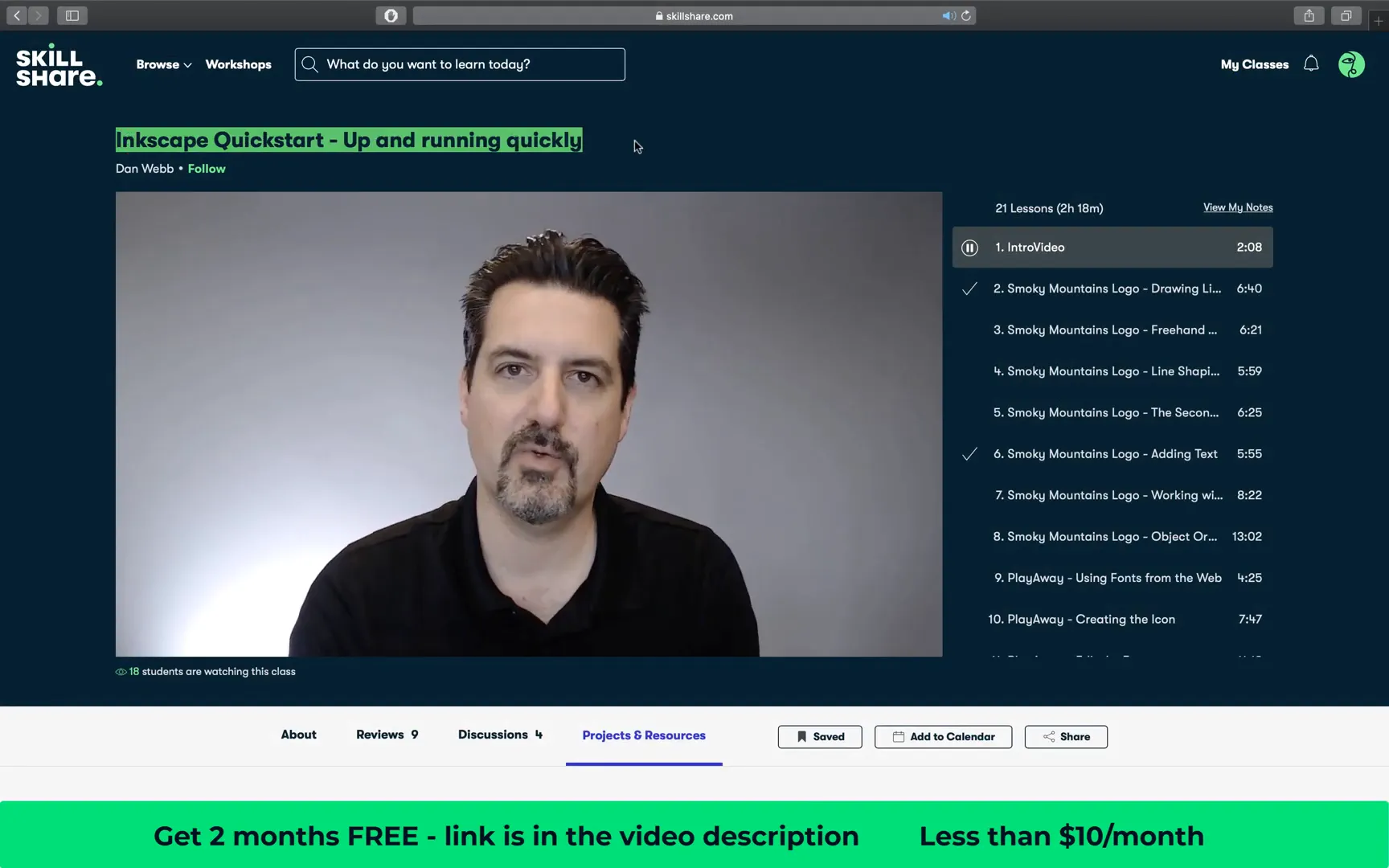 Skillshare class on Inkscape for design skills