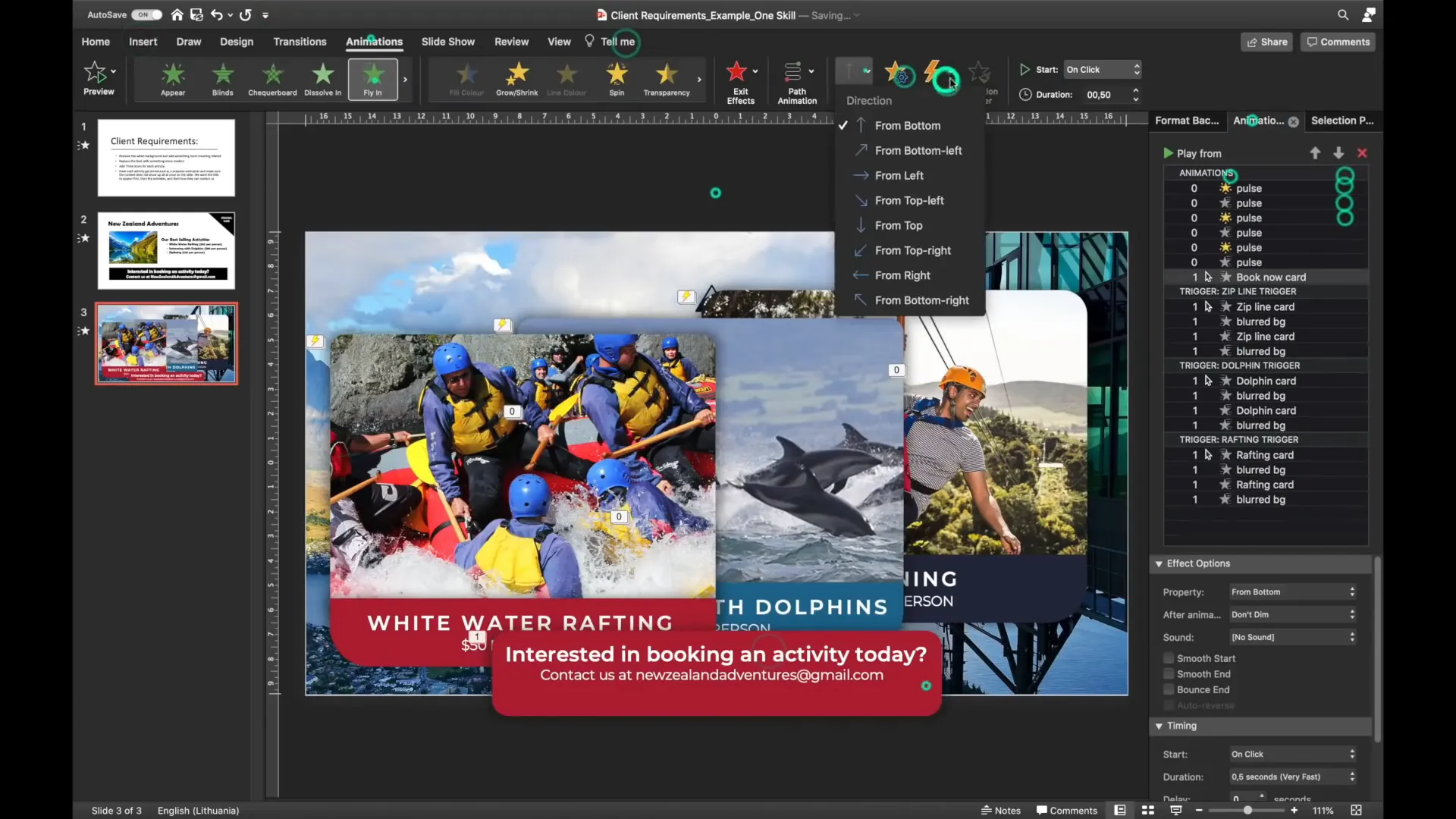 Adding call to action box with animation