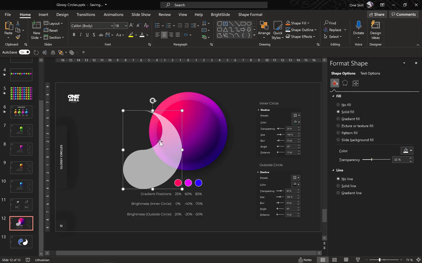 Creating and positioning the main highlight shape