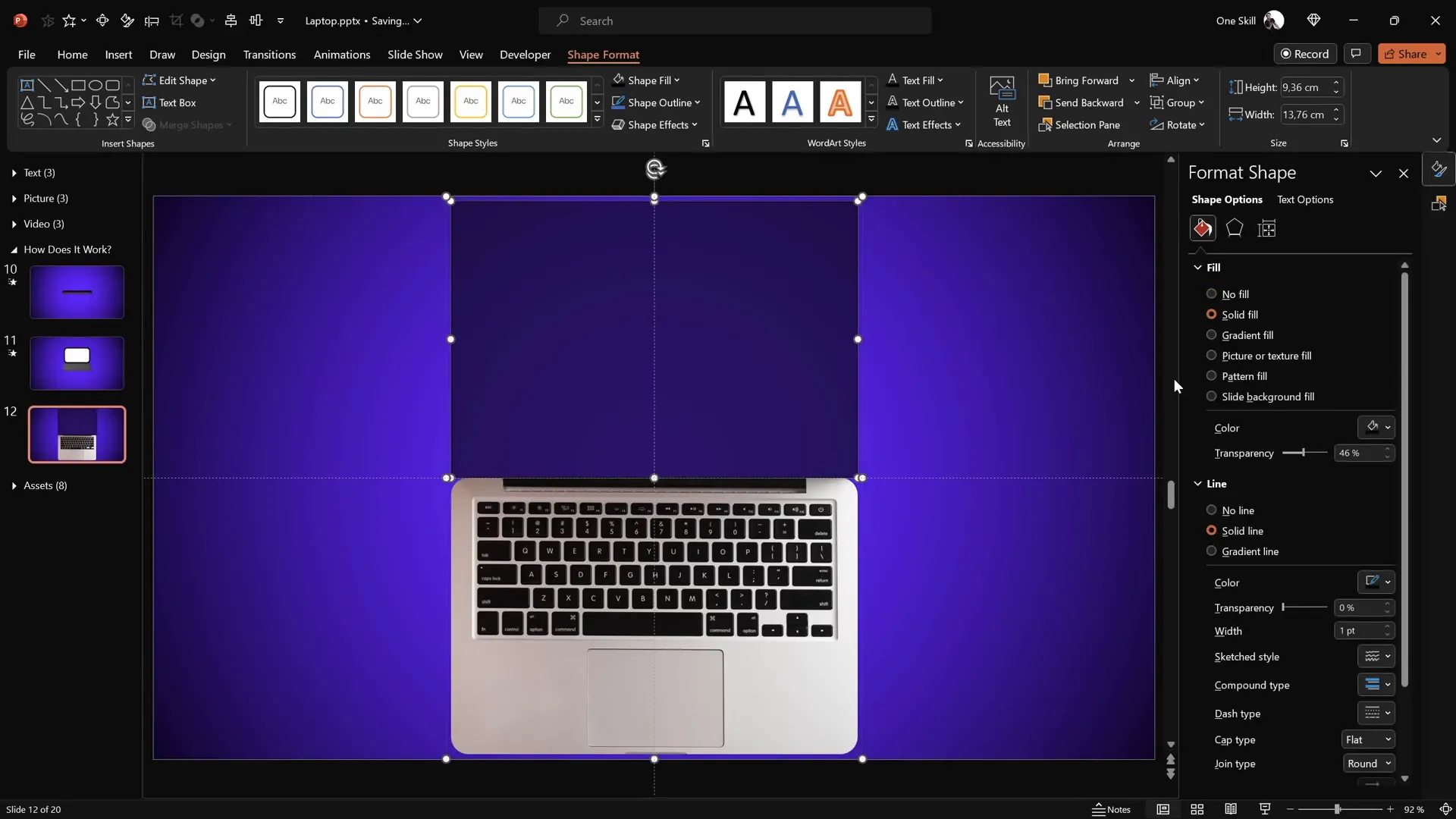 Setting rotation center with invisible rectangle