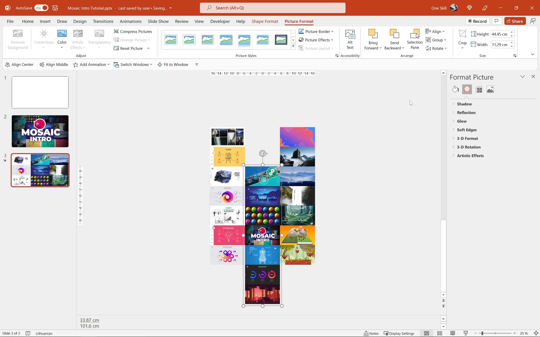 Grouping image columns and aligning middle column for scroll