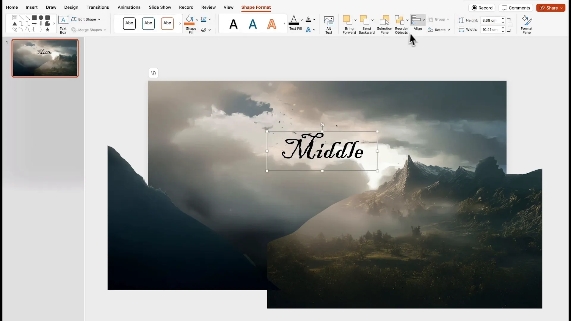 Adding and styling title text in PowerPoint