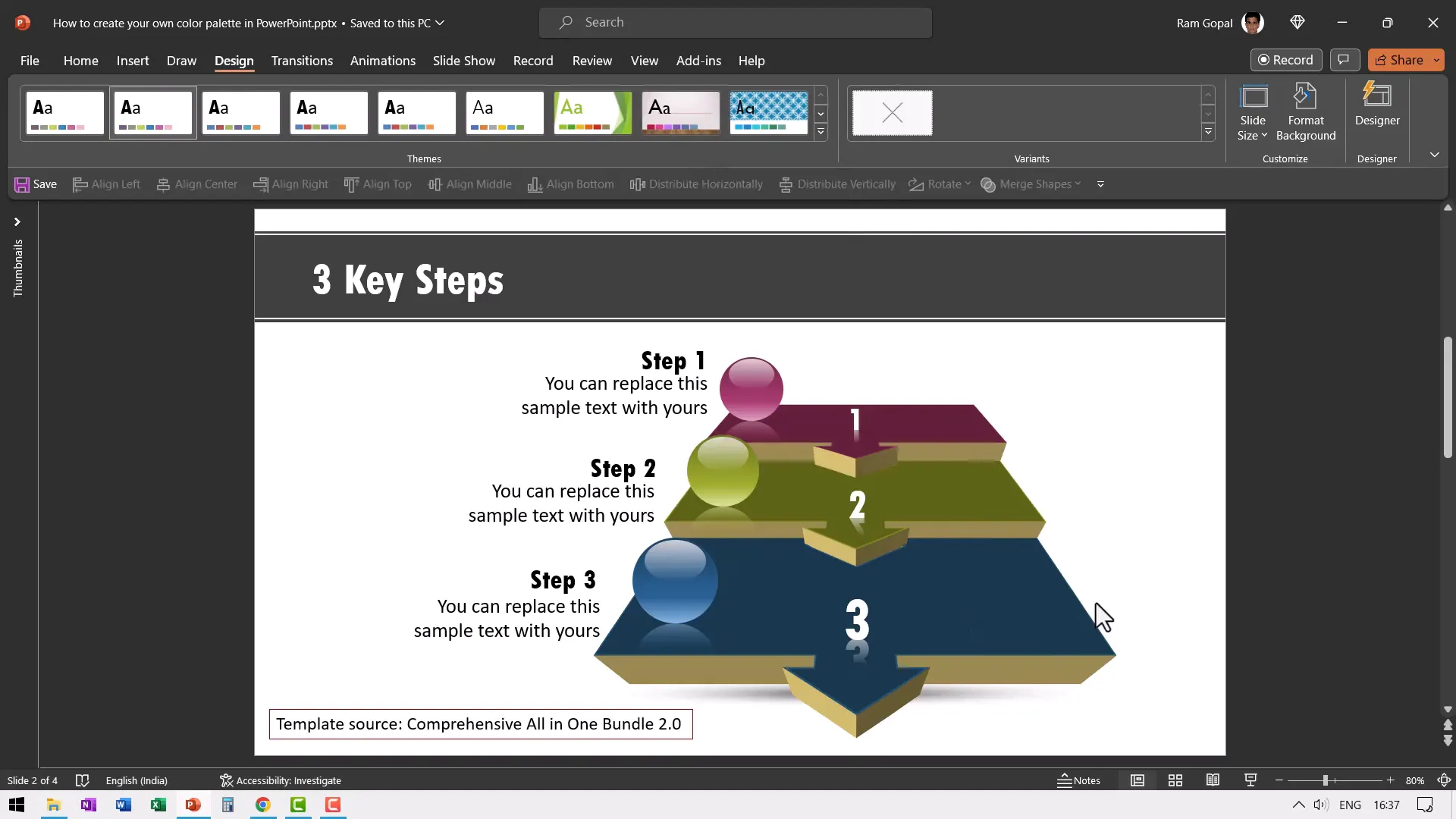 Applying custom color palette to PowerPoint slides