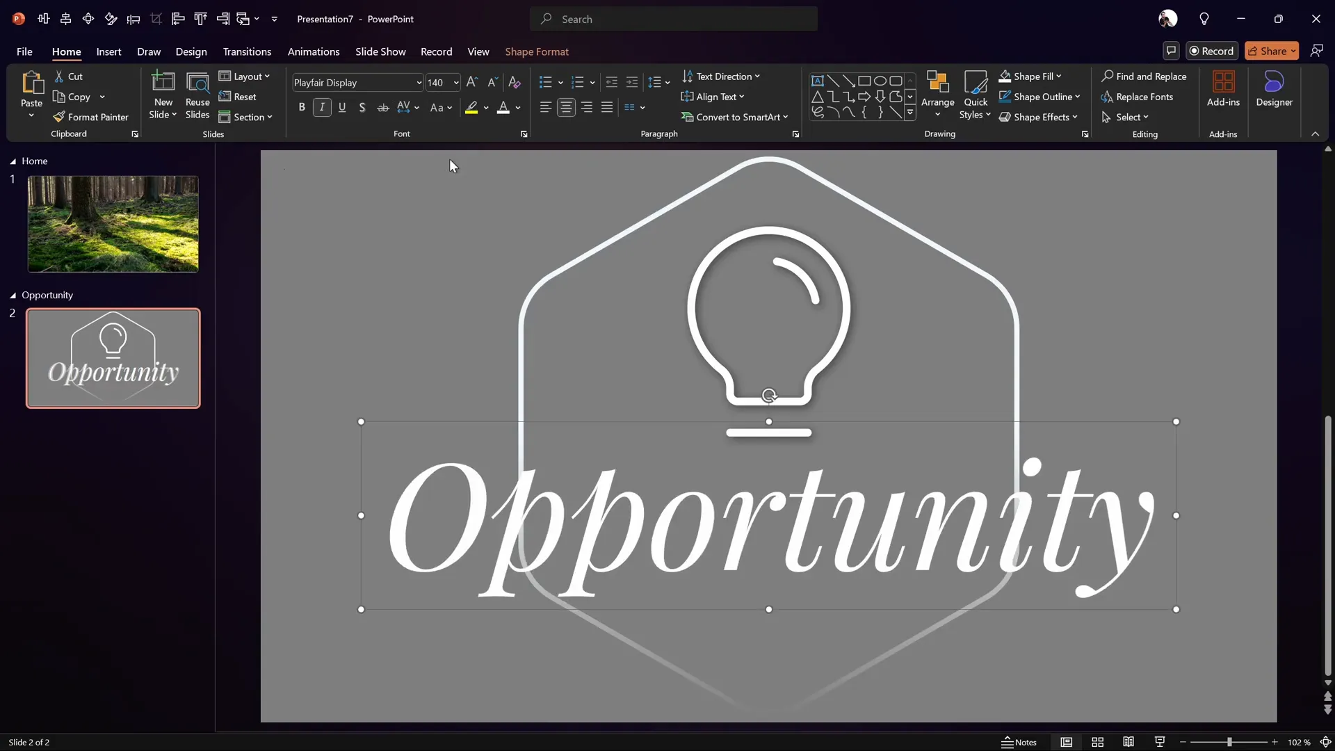 Creating and styling text box in PowerPoint