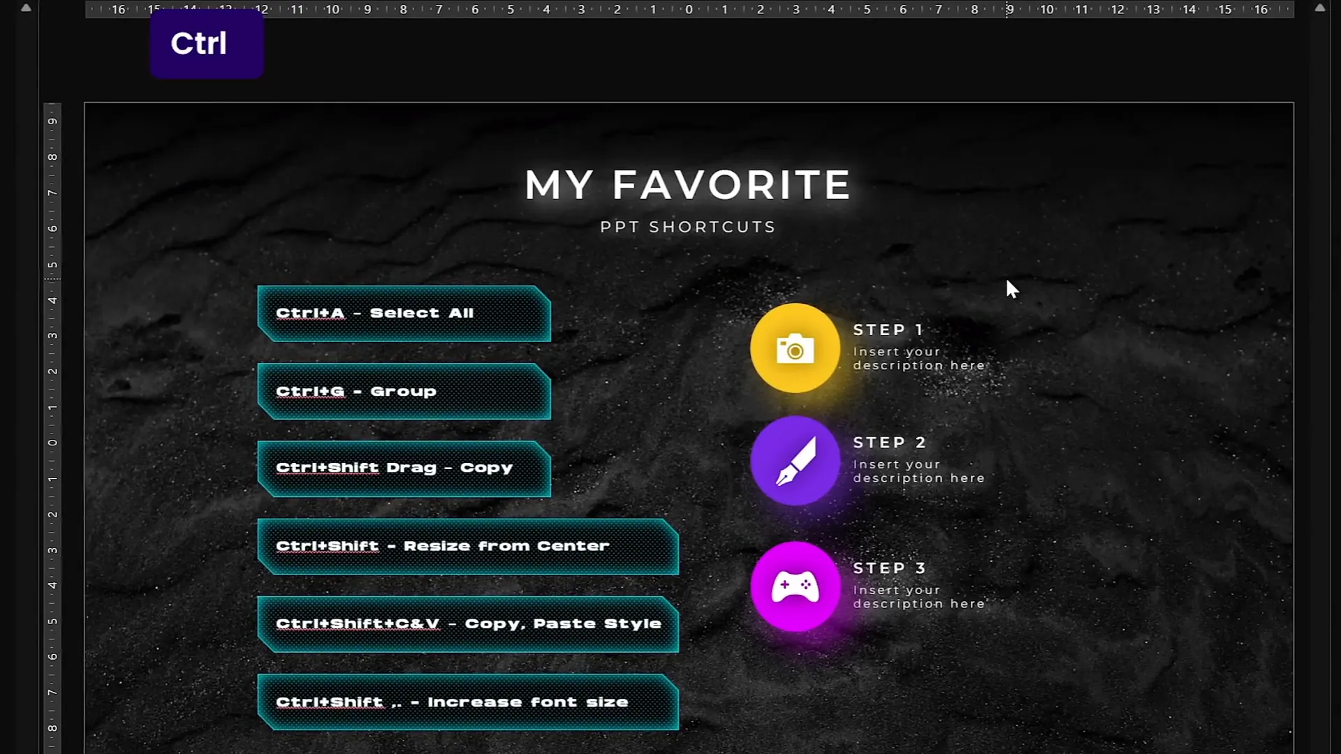 PowerPoint shortcuts for selection and grouping