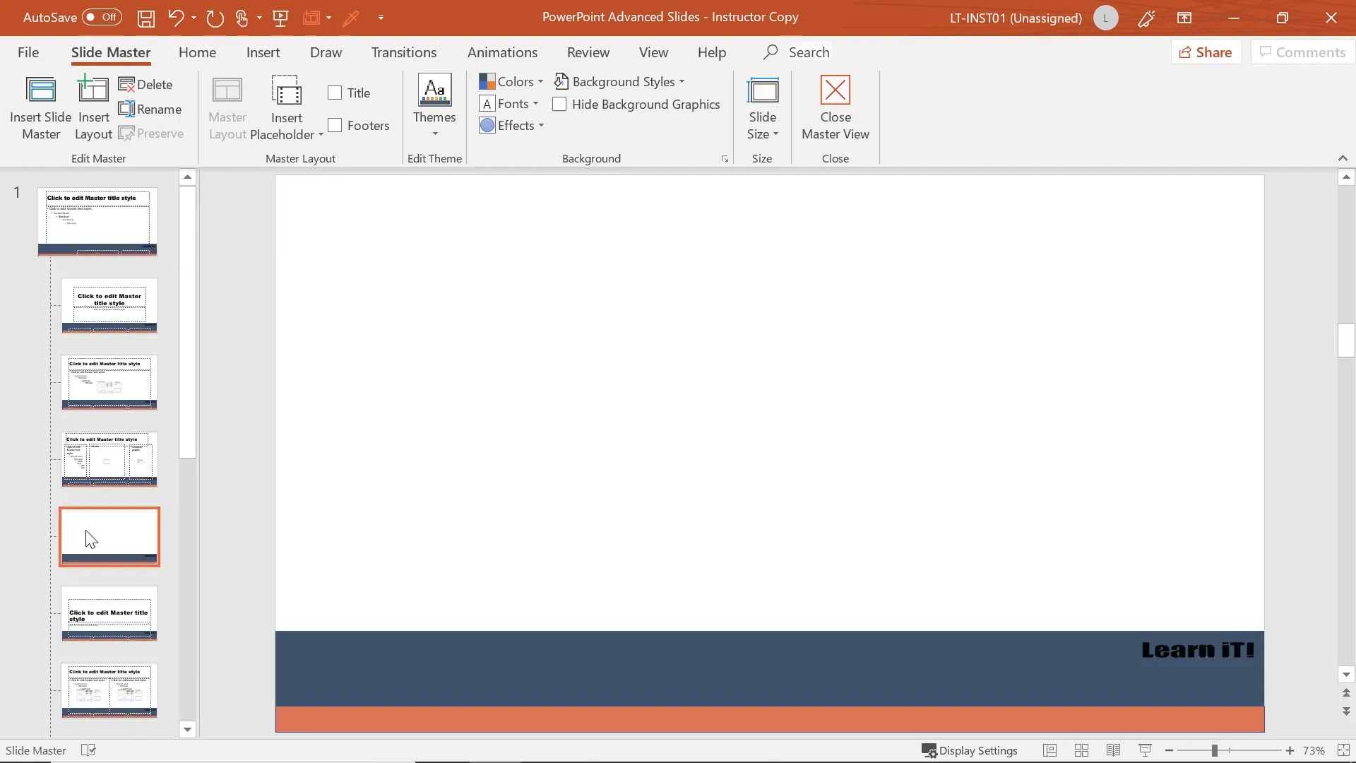 Creating a new custom slide layout in Slide Master