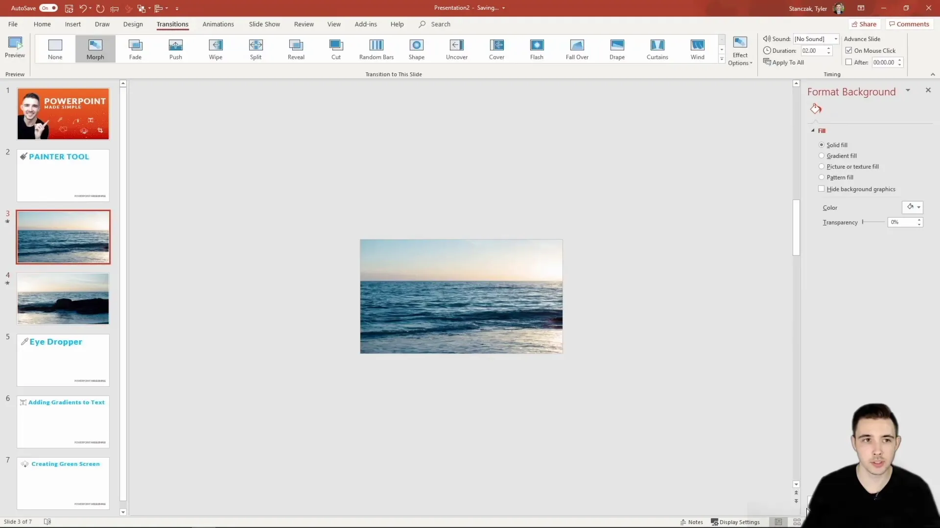Morph transition applied to cropped images