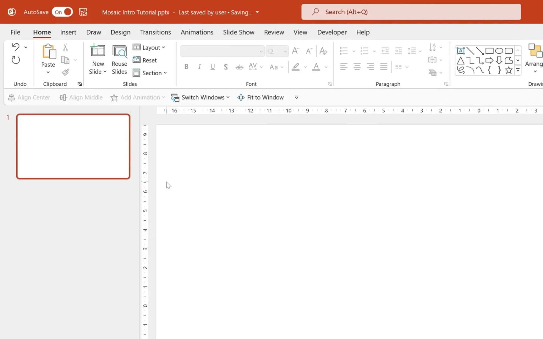 Changing slide layout to blank
