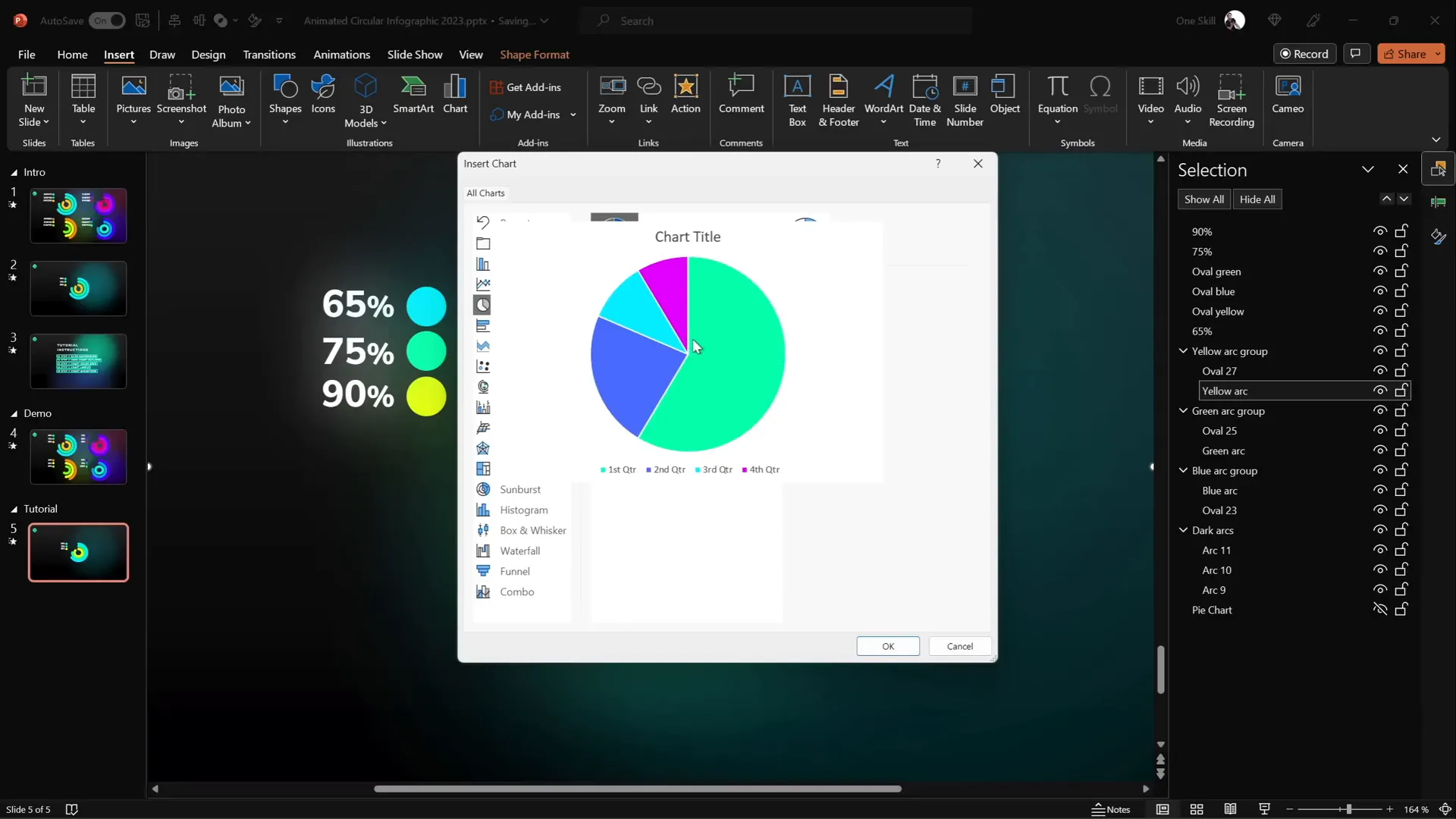 Using pie chart to adjust donut chart percentages