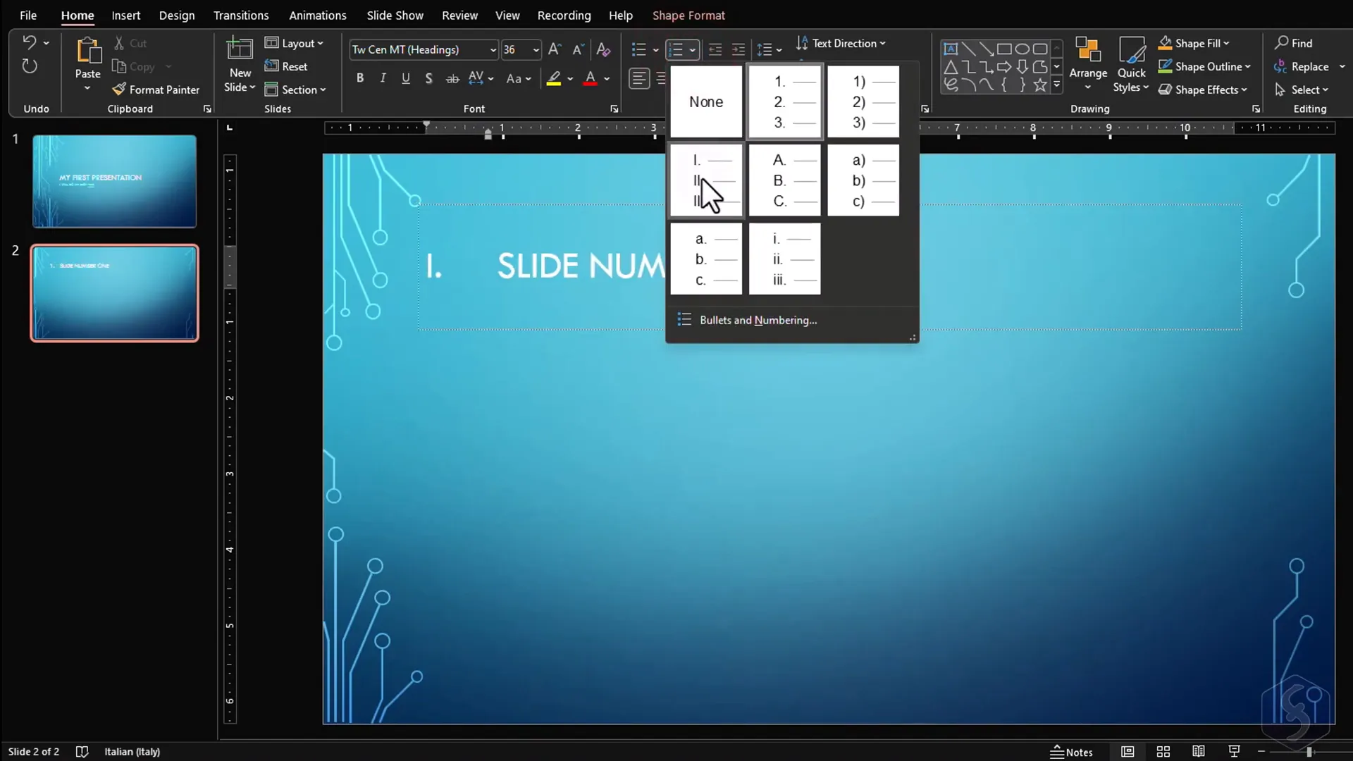 Adding bulleted and numbered lists in PowerPoint