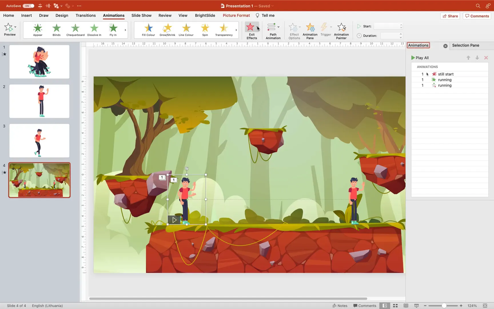 Animating running Jack with motion path to the right