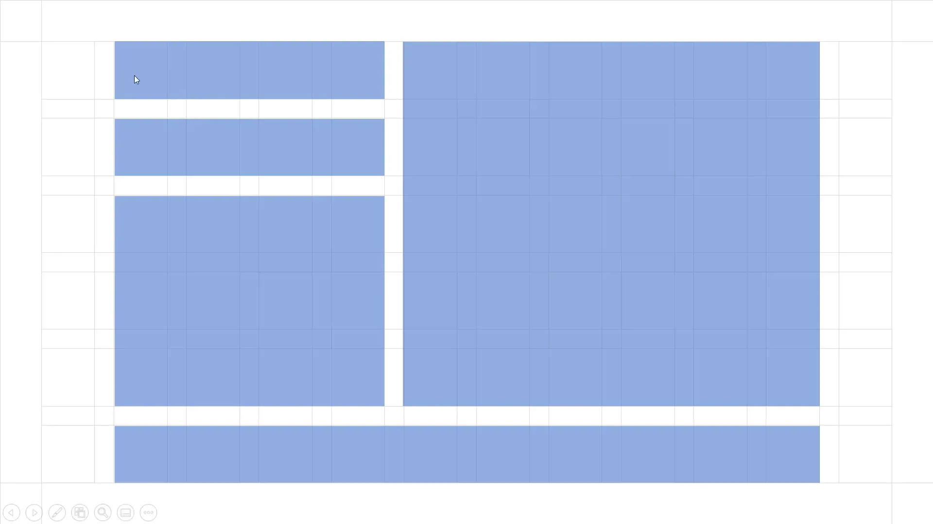 Visual representation of margins, columns, column gutters, and row gutters
