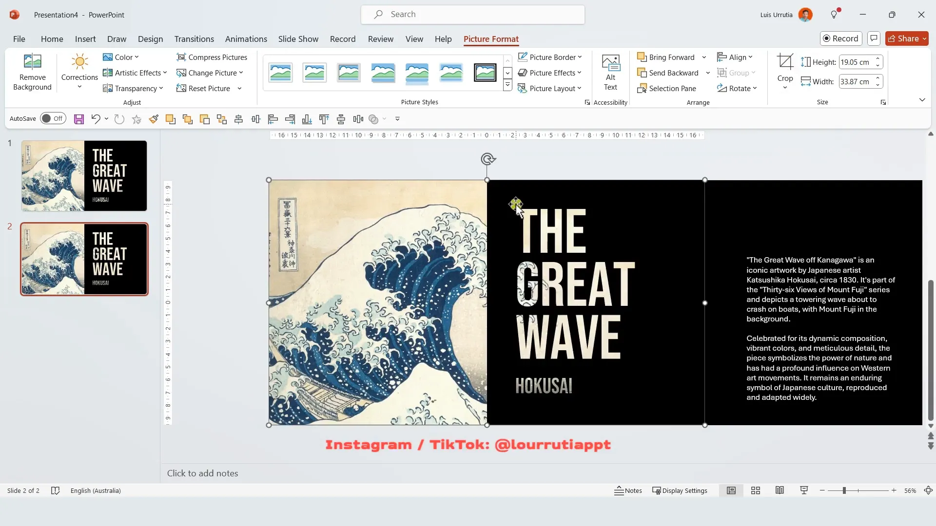 Duplicating slide and adjusting background image