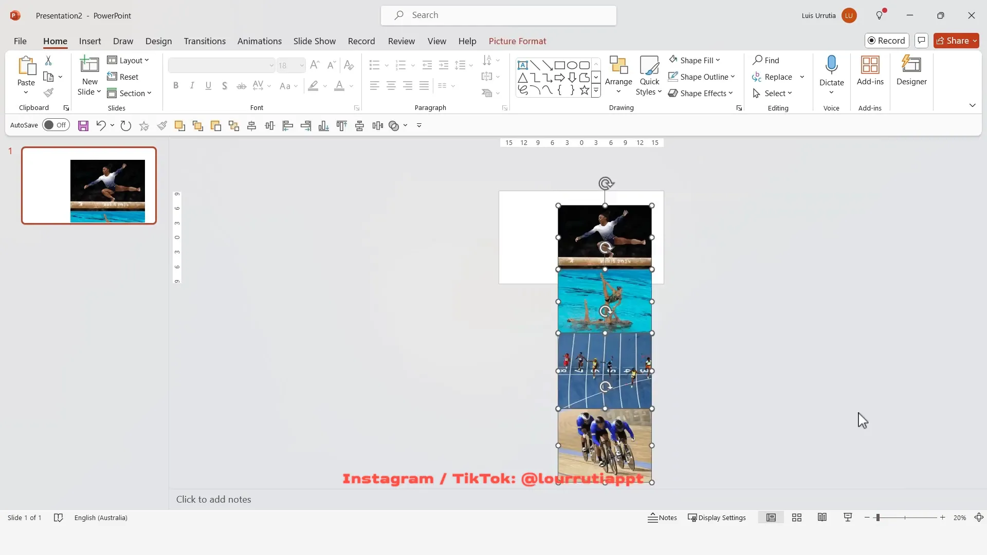 Grouping images in PowerPoint
