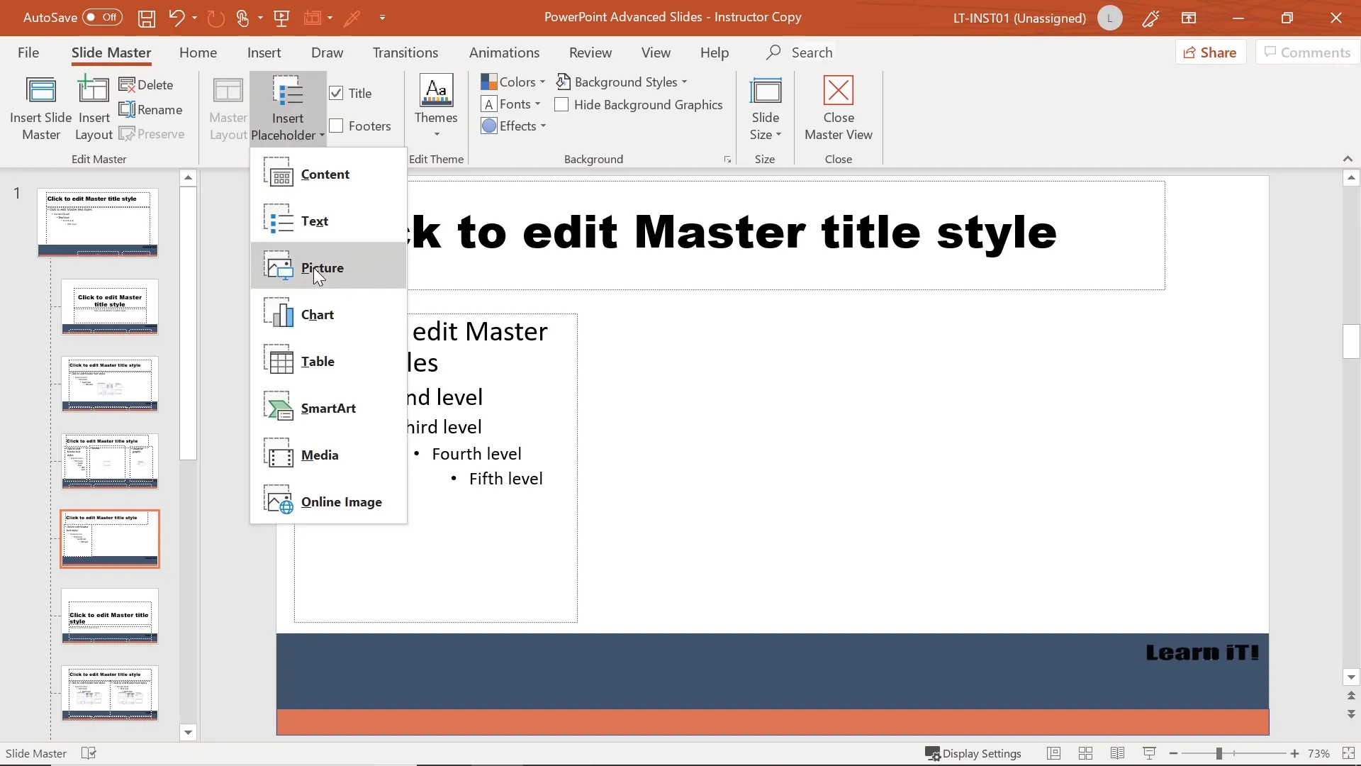 Adding and duplicating picture placeholders in custom layout