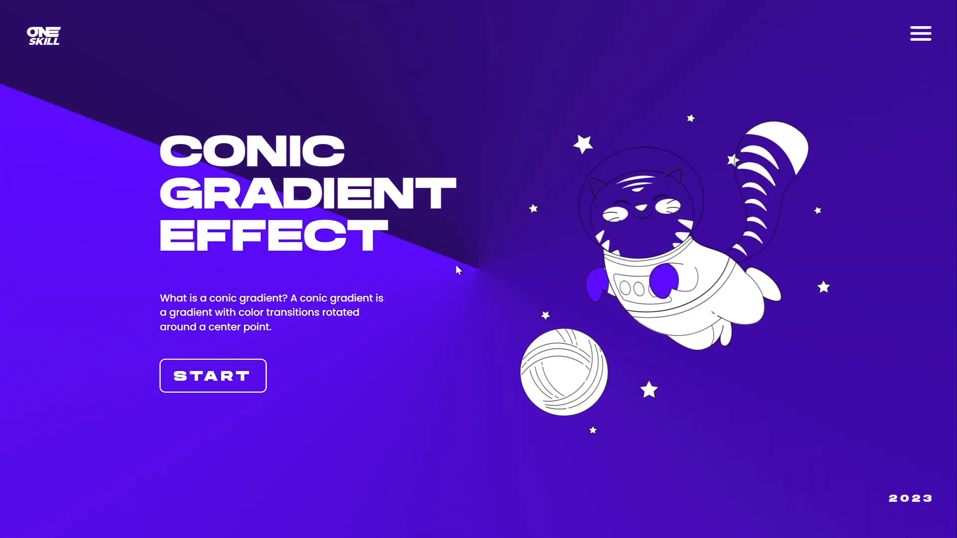 Final preview of spinning conic gradient effect with slide content in PowerPoint