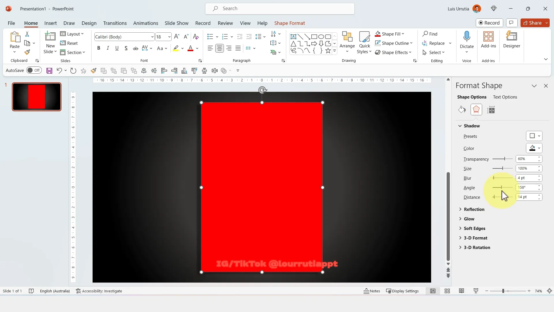 Rectangle with shadow creating magazine border effect