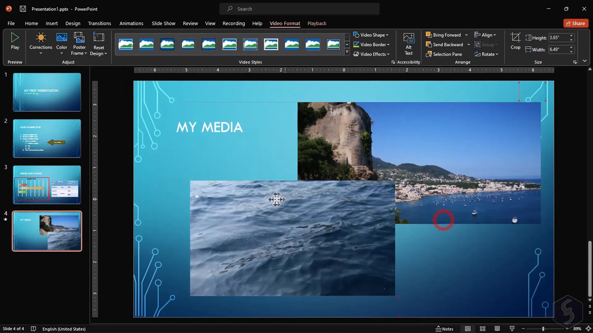 Adding and formatting pictures, videos, and audio in PowerPoint