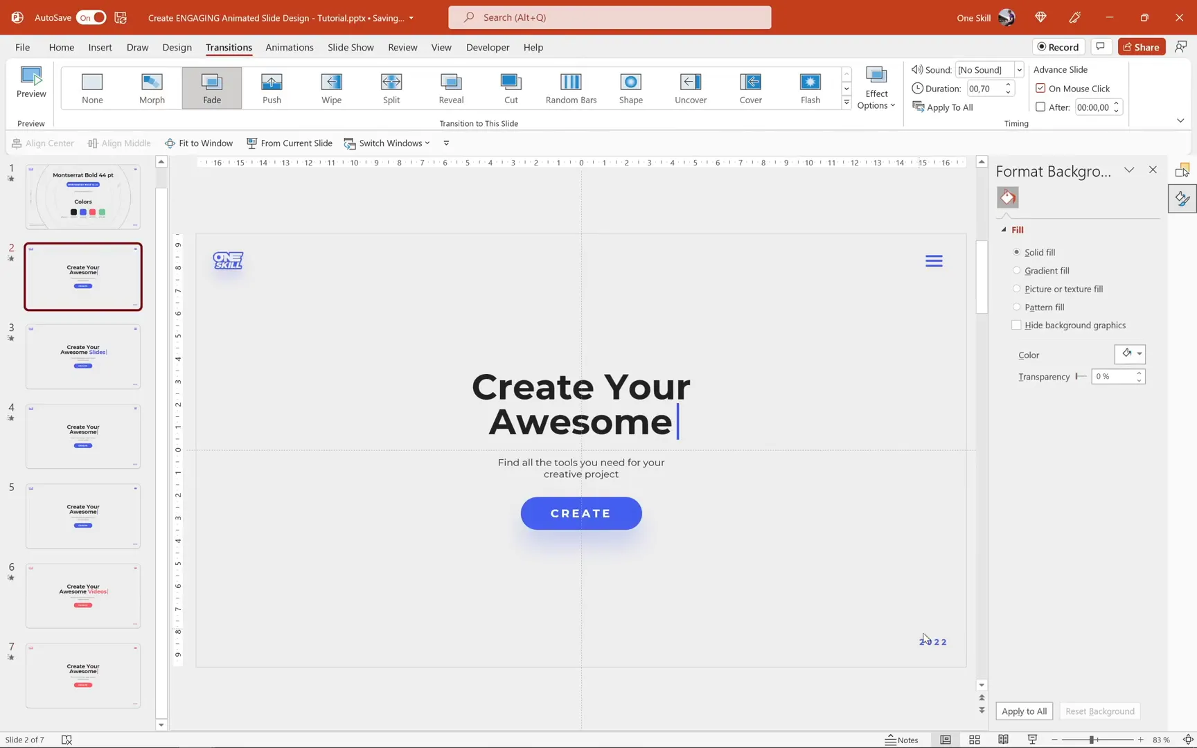 Setting up auto slide advance and continuous loop