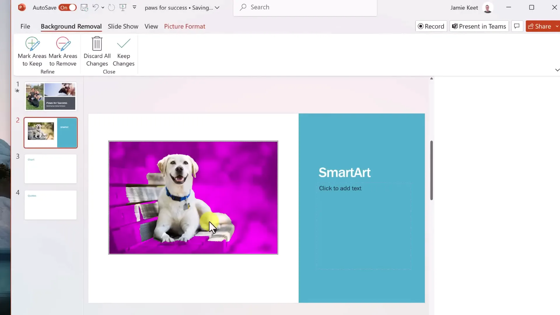 Using stock images and background removal tools in PowerPoint