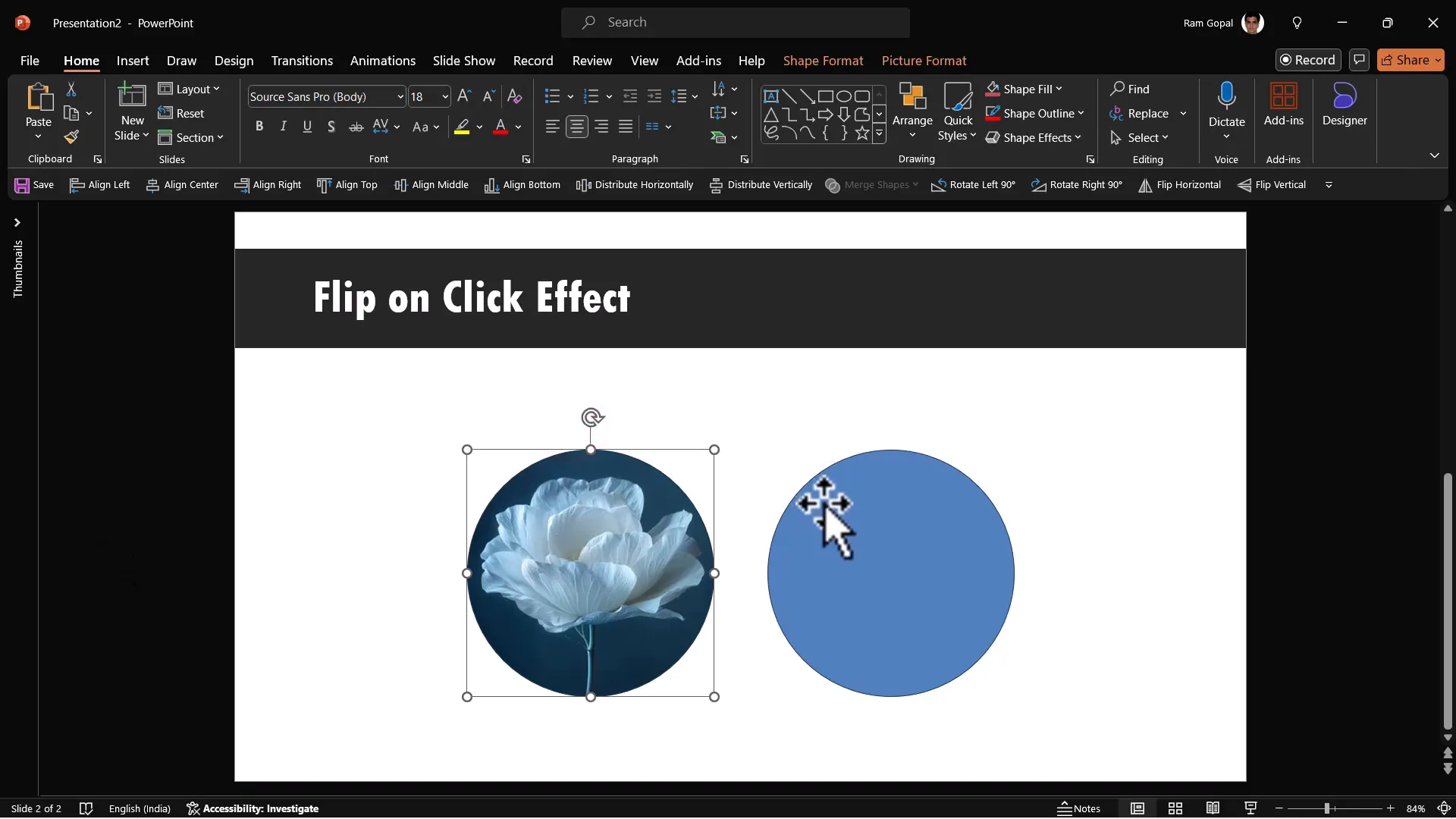 Filling the oval shape with a picture in PowerPoint