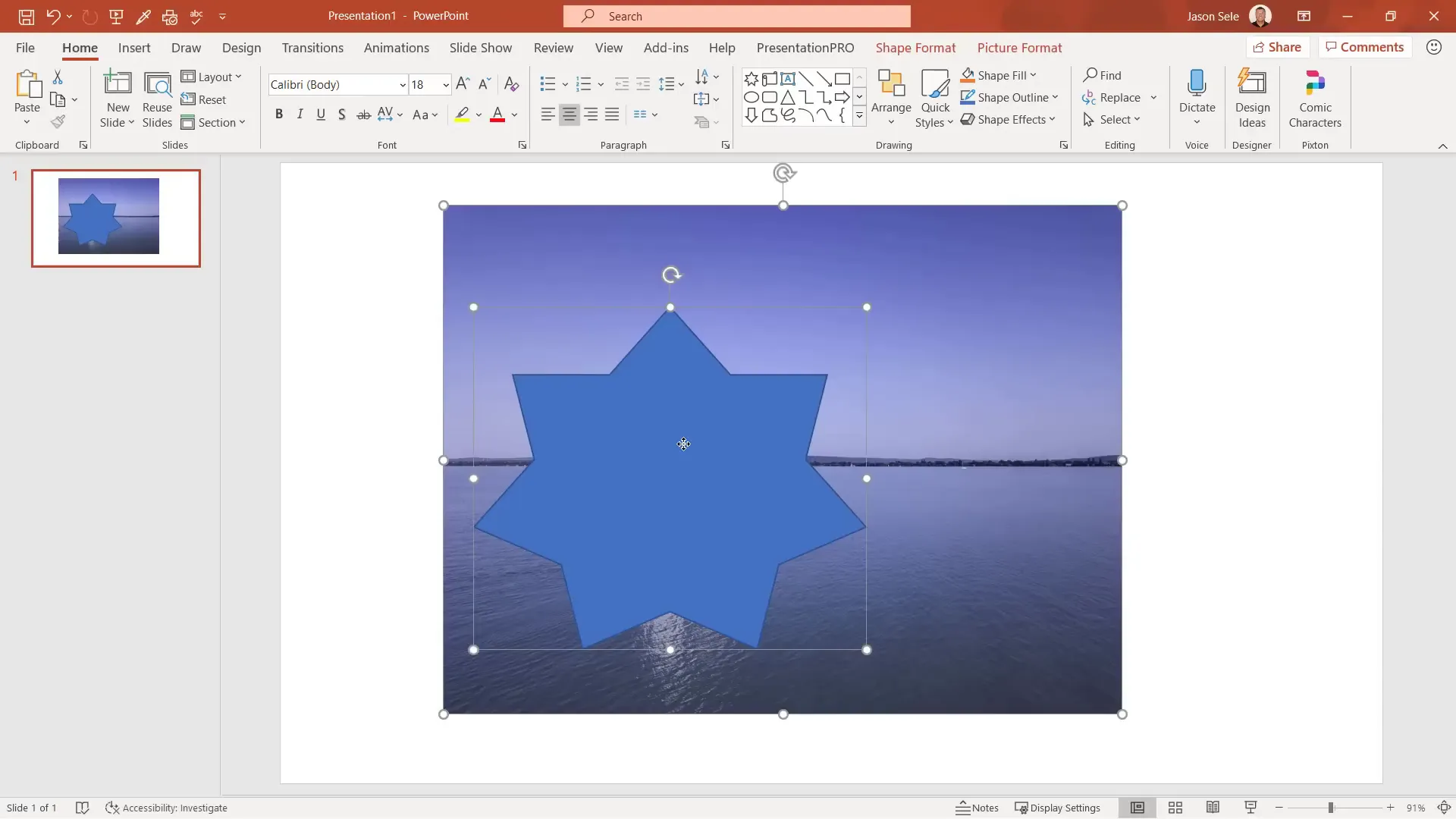Using Shape Intersect to cut image into star shape