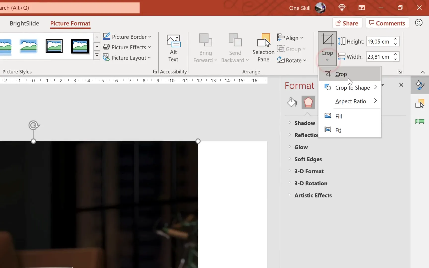 Cropping pictures to 16:9 aspect ratio in PowerPoint