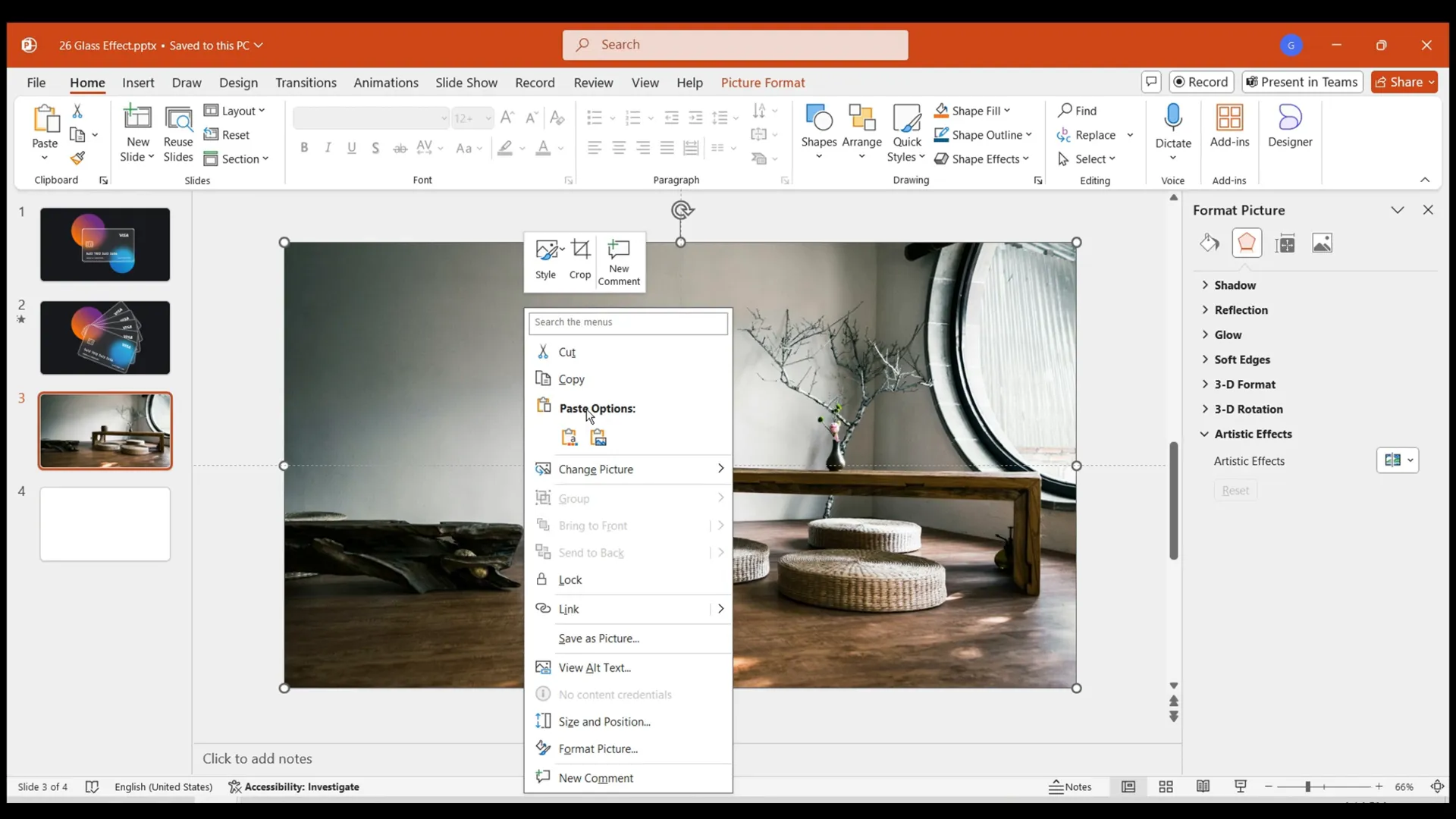 Glass effect applied to blurred image