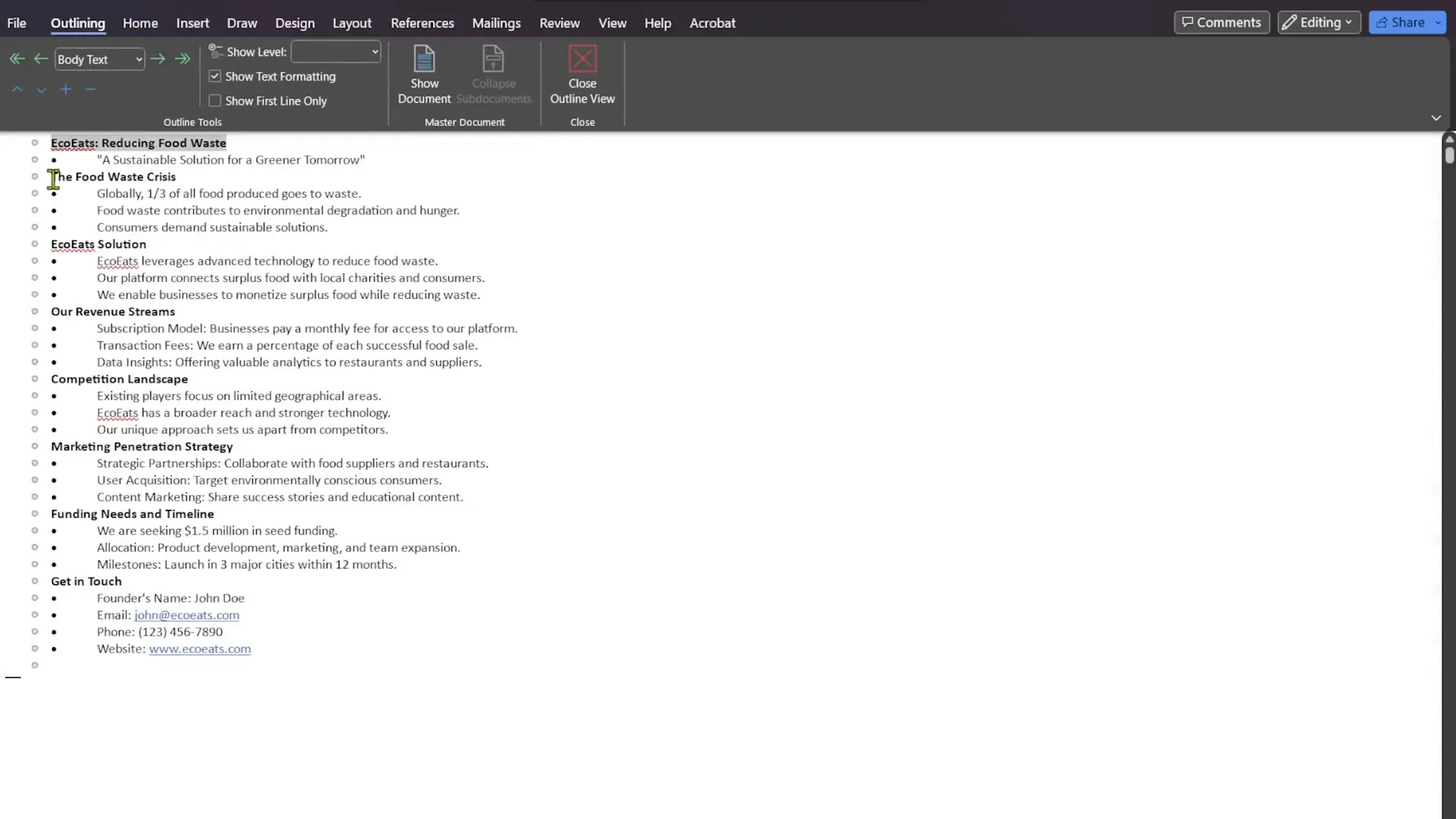 Formatting Word outline for PowerPoint import