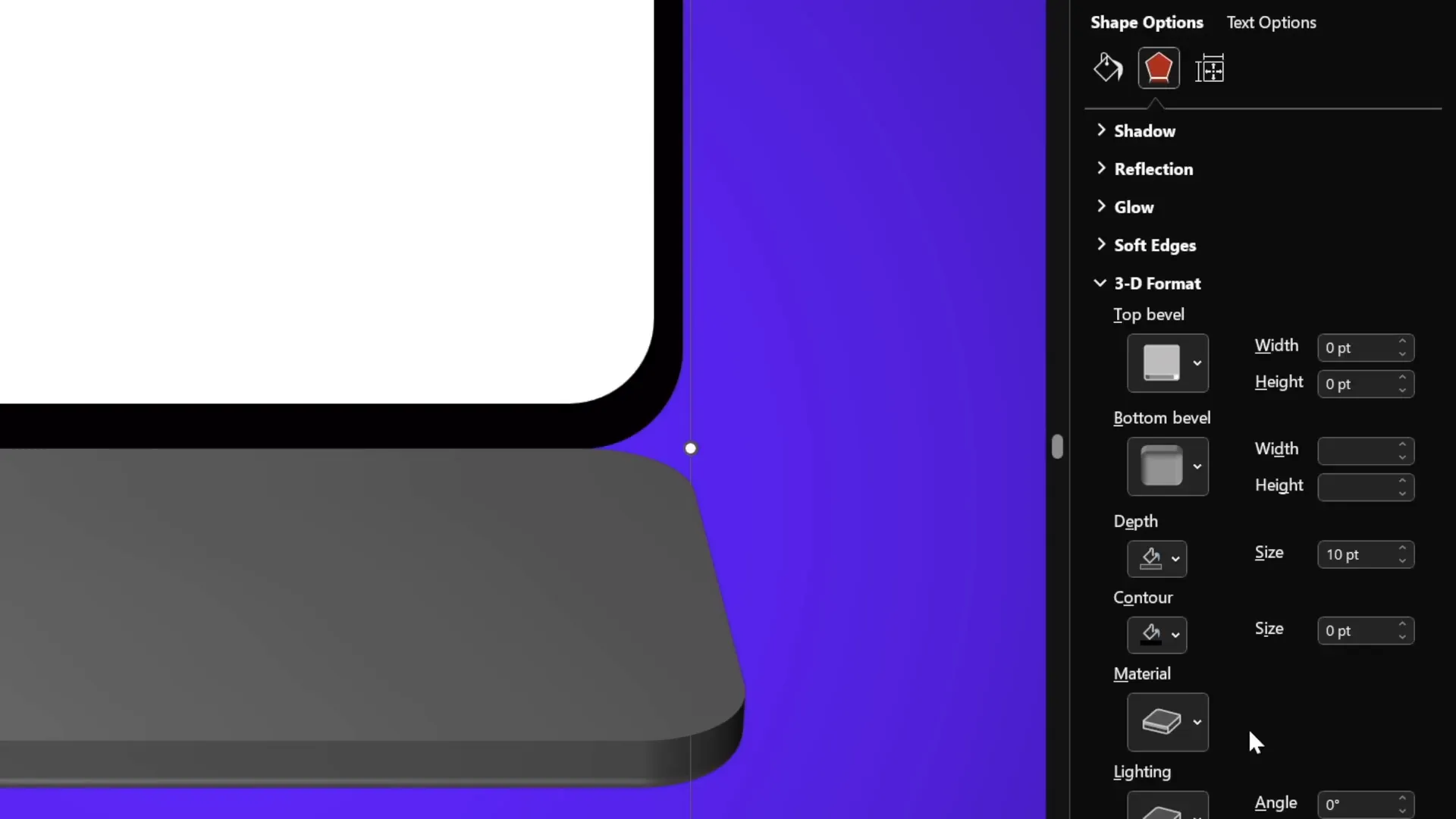 Adding depth and bevel to keyboard shape