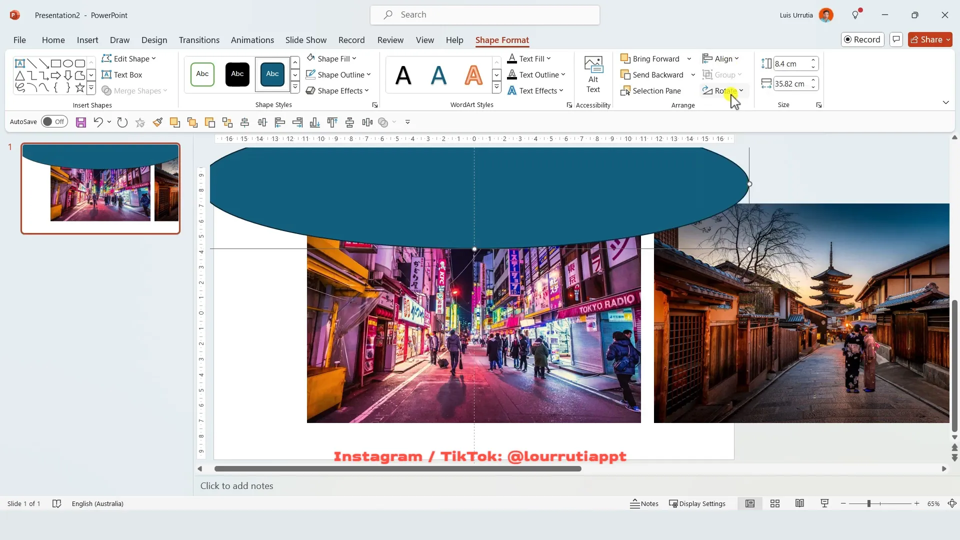 Creating oval shapes and aligning in PowerPoint