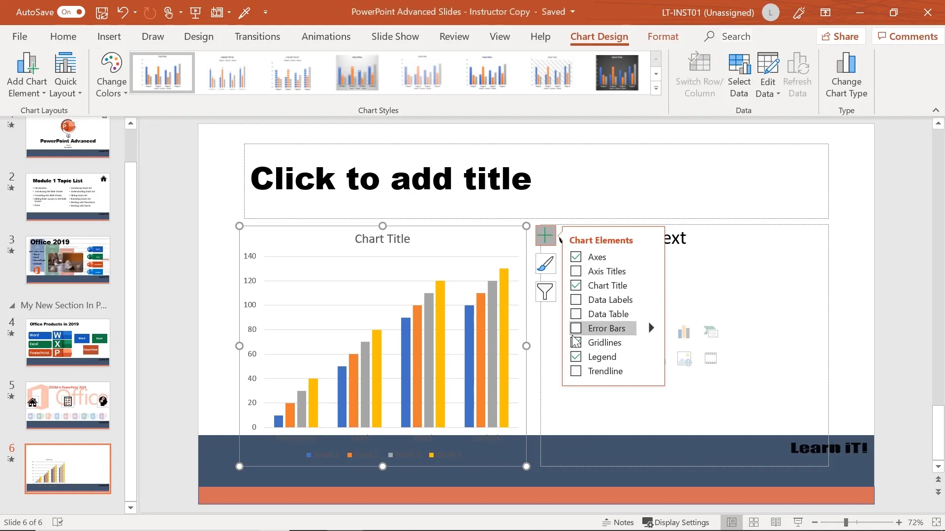 Customizing chart appearance and filtering data
