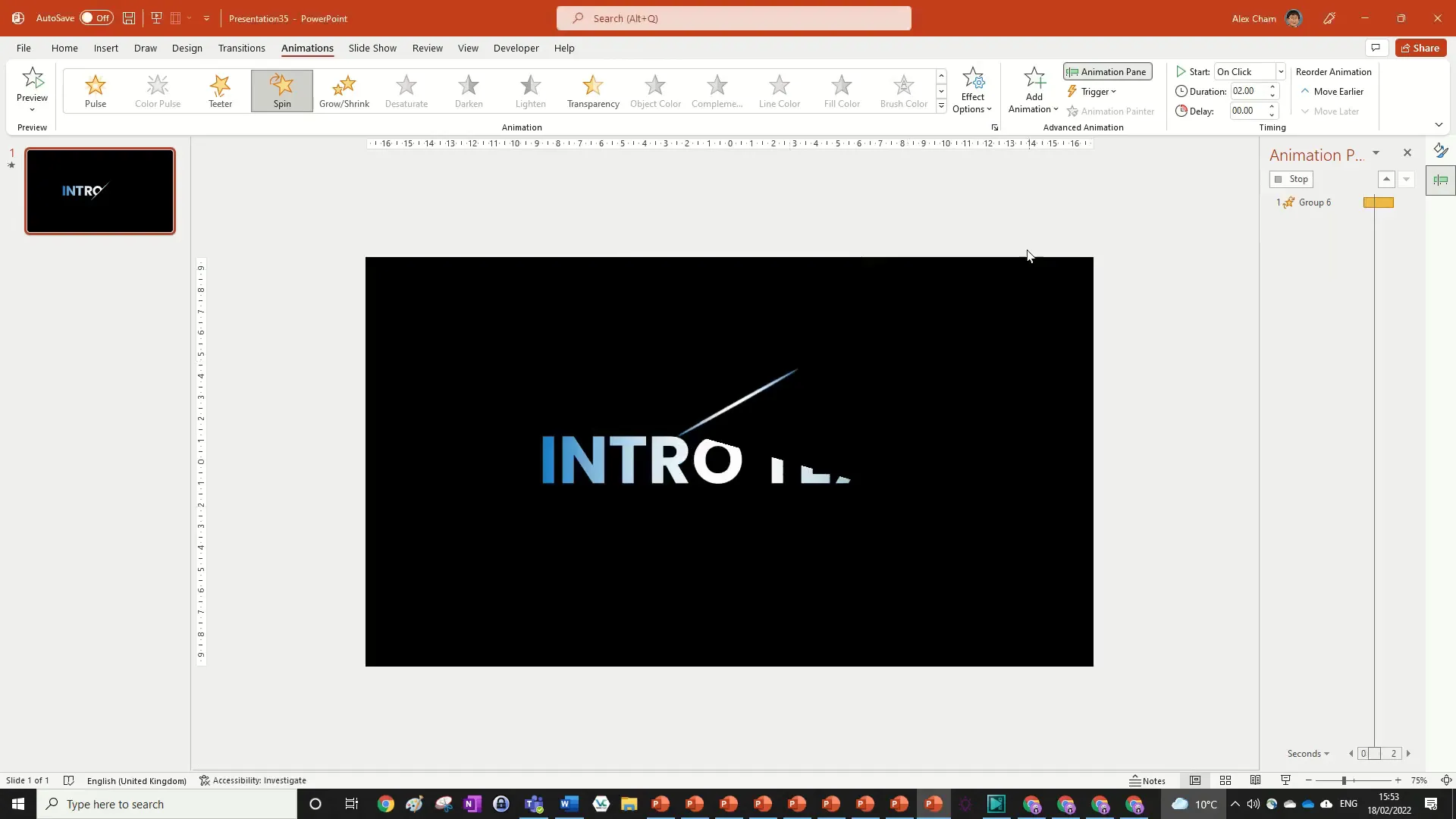 Aligning downward motion animation start with previous animation endpoint