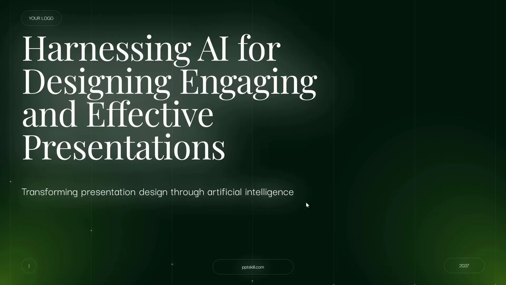 Presentation slides with custom template and double animations