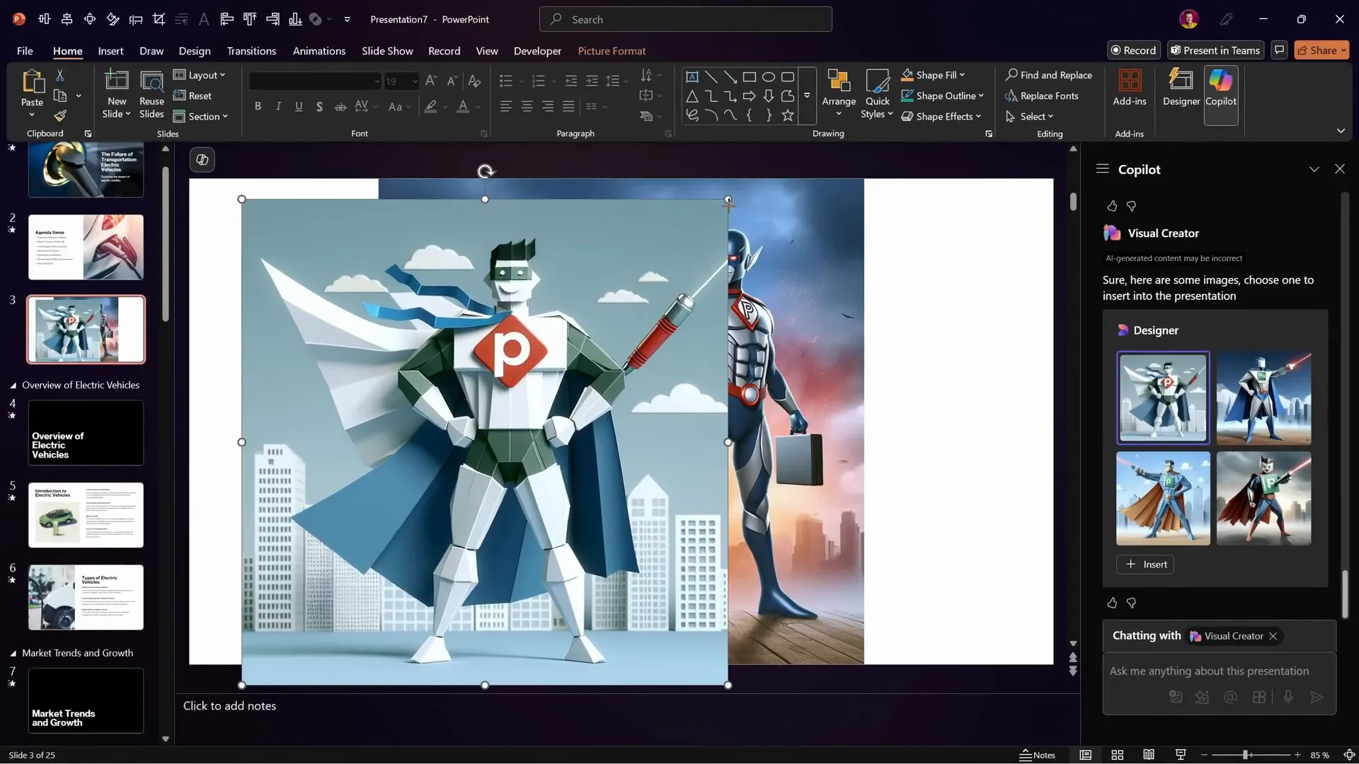 Origami style AI-generated superhero images