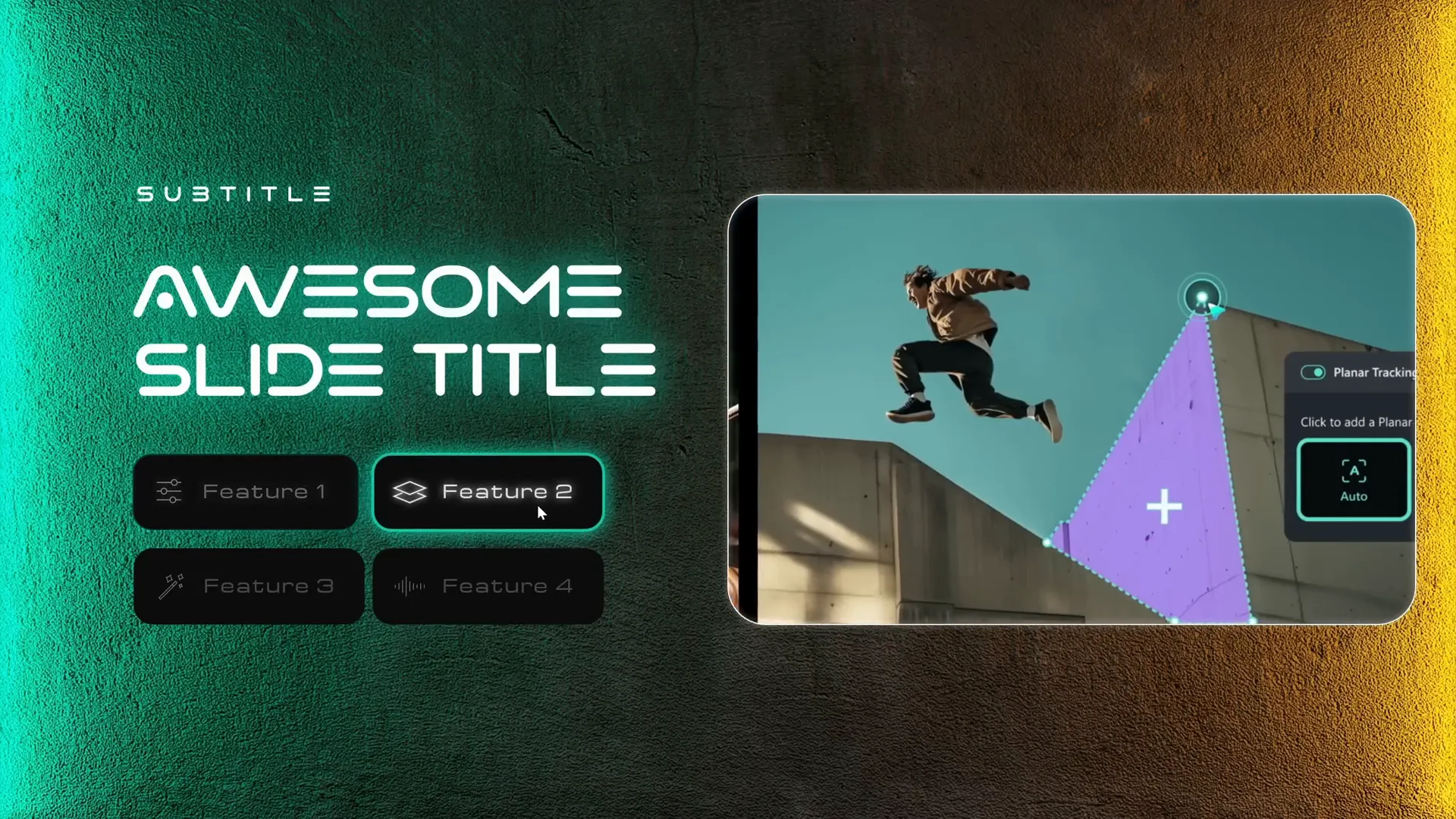 Morph transition showing scrolling photos and active button effect