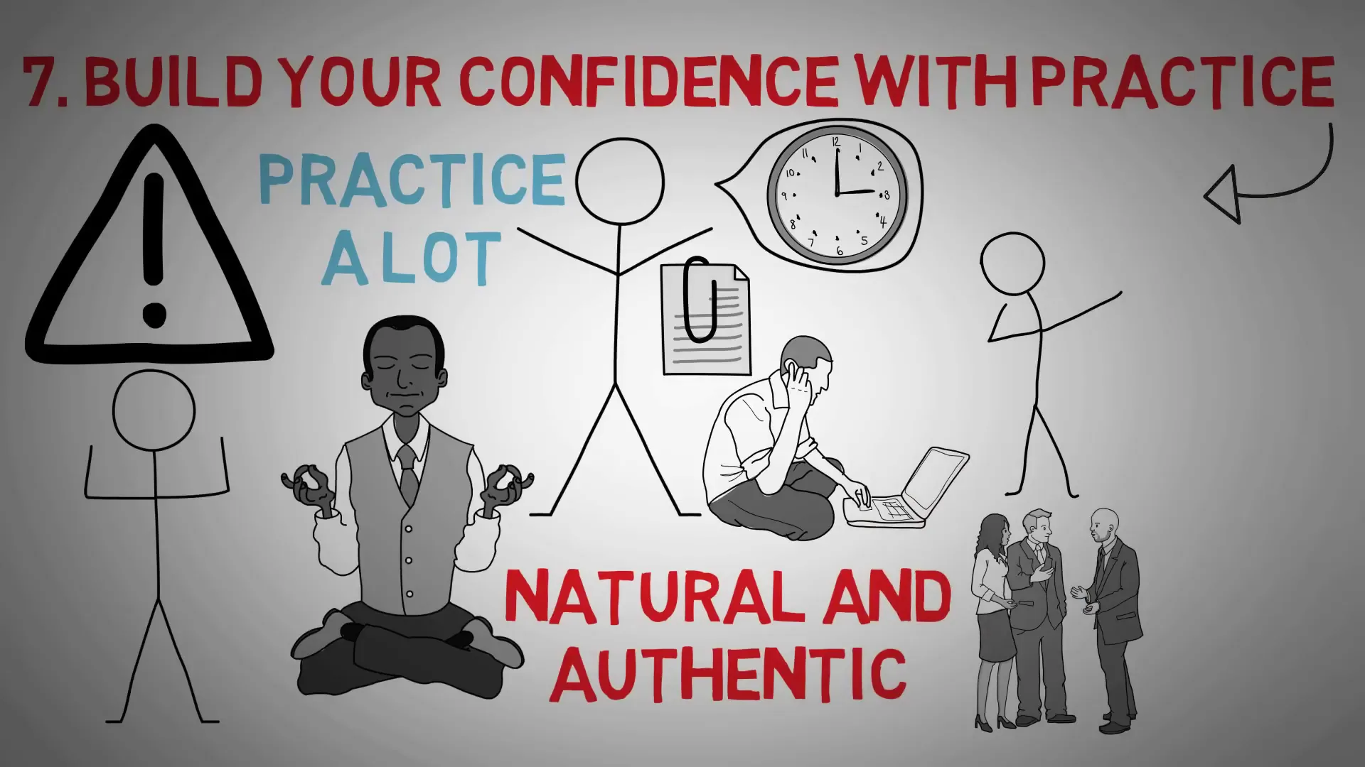 Presenter concluding the presentation with confidence