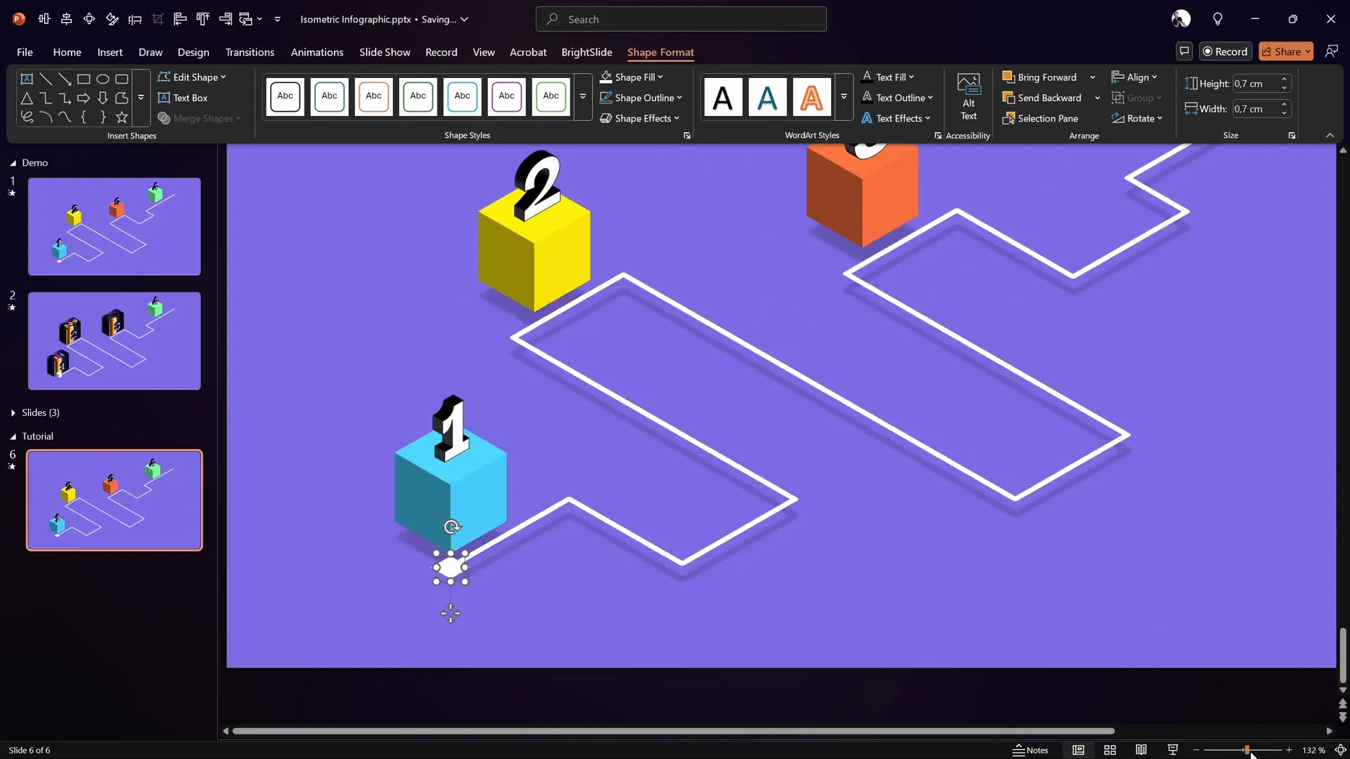 Small white square prepared for animation on the roadmap