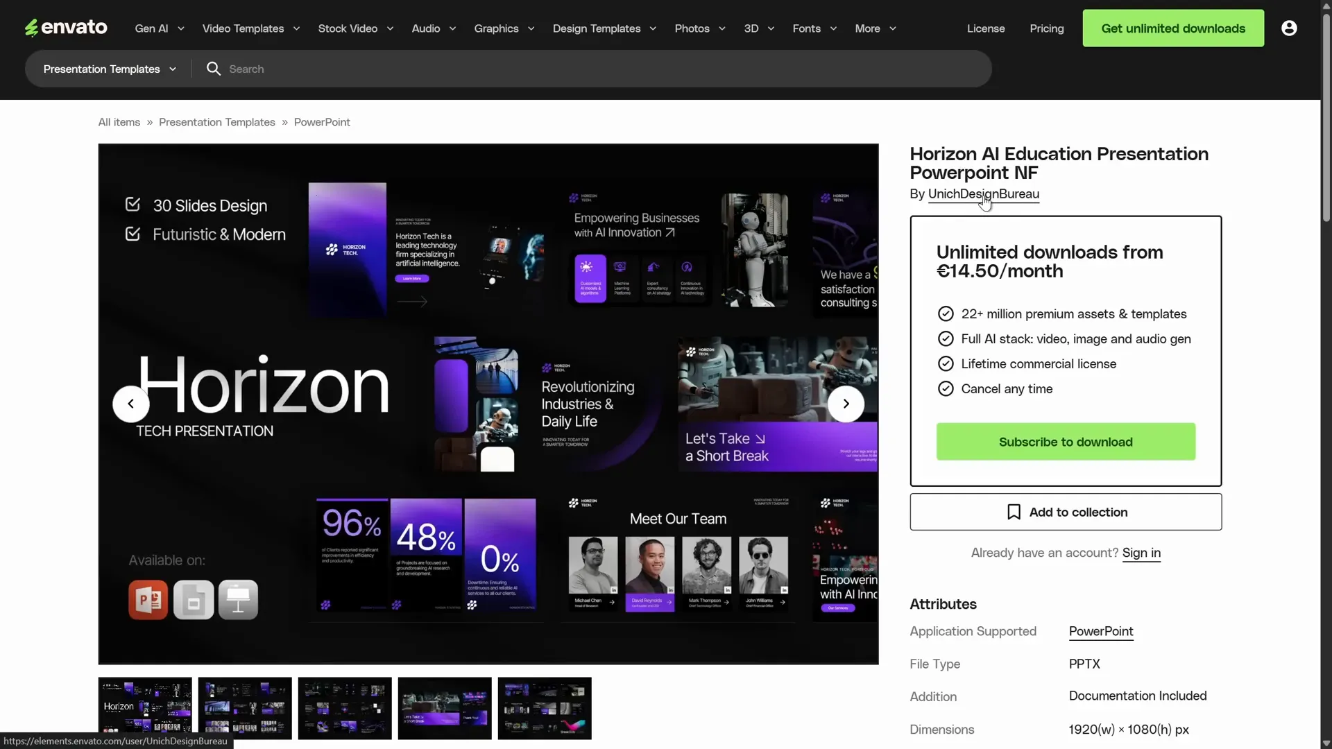 PowerPoint template with clean layouts and margins
