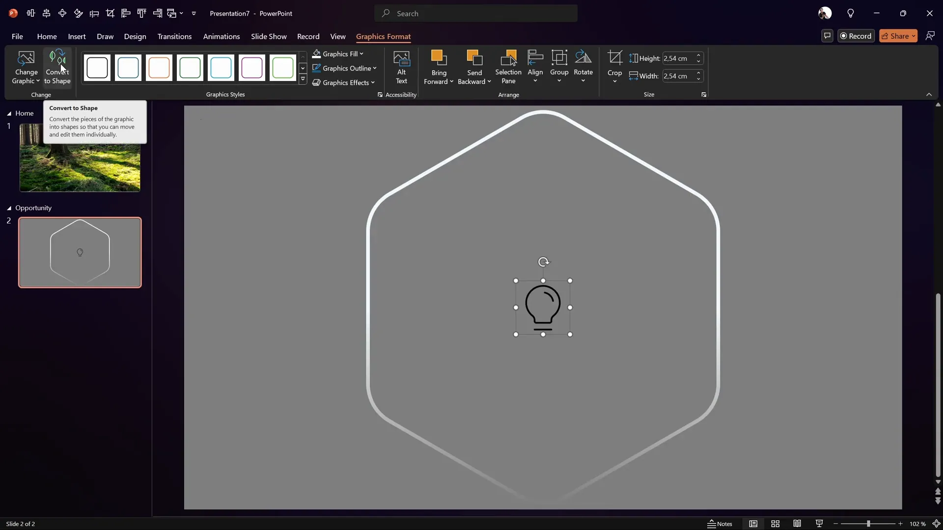 Adding and styling an icon in PowerPoint