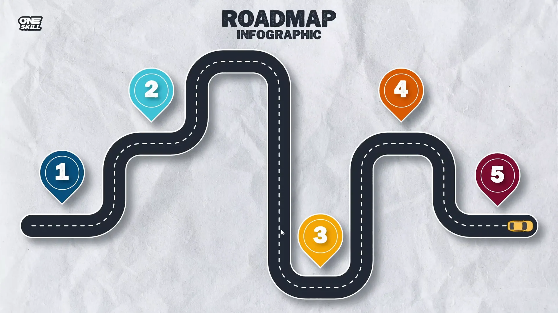 Roadmap pins with slide zoom animation example
