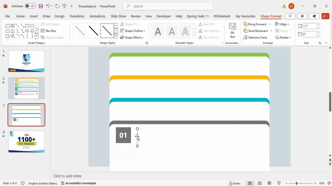 Adding vertical separator lines between number and text