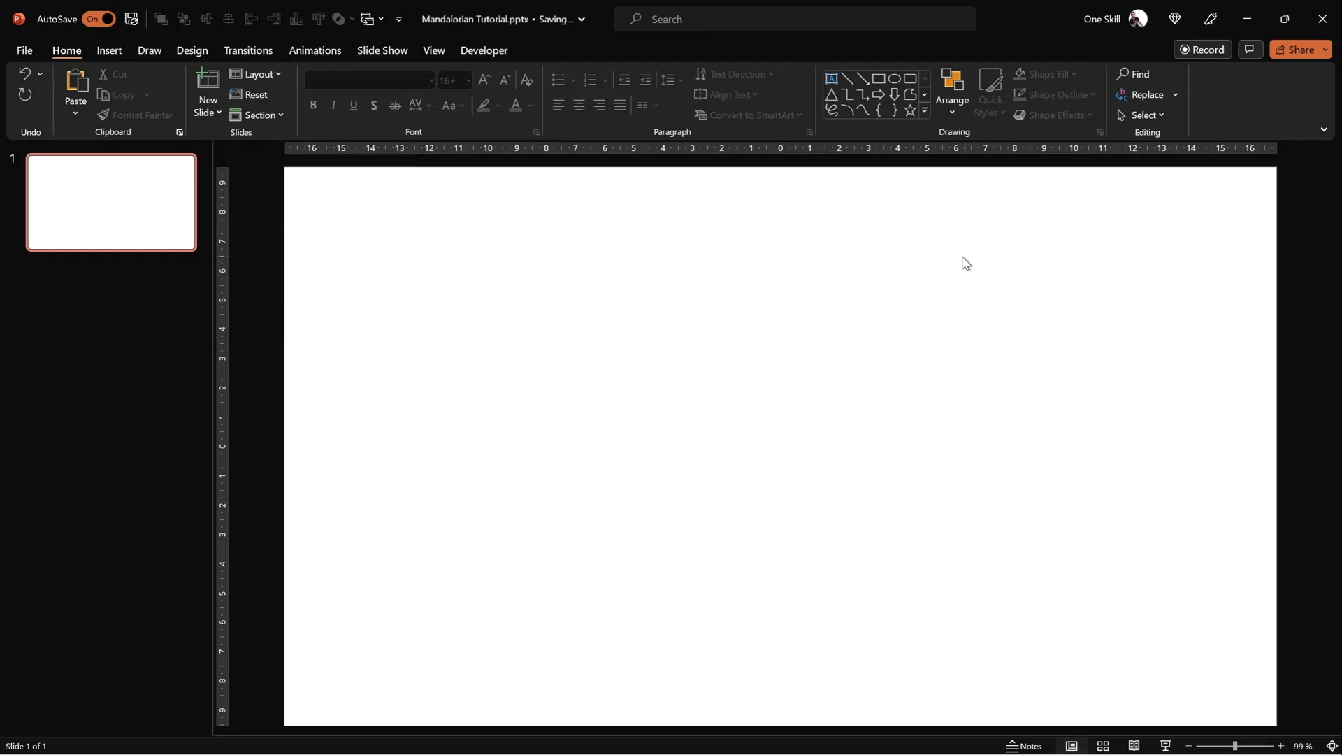Blank new PowerPoint presentation with blank slide layout