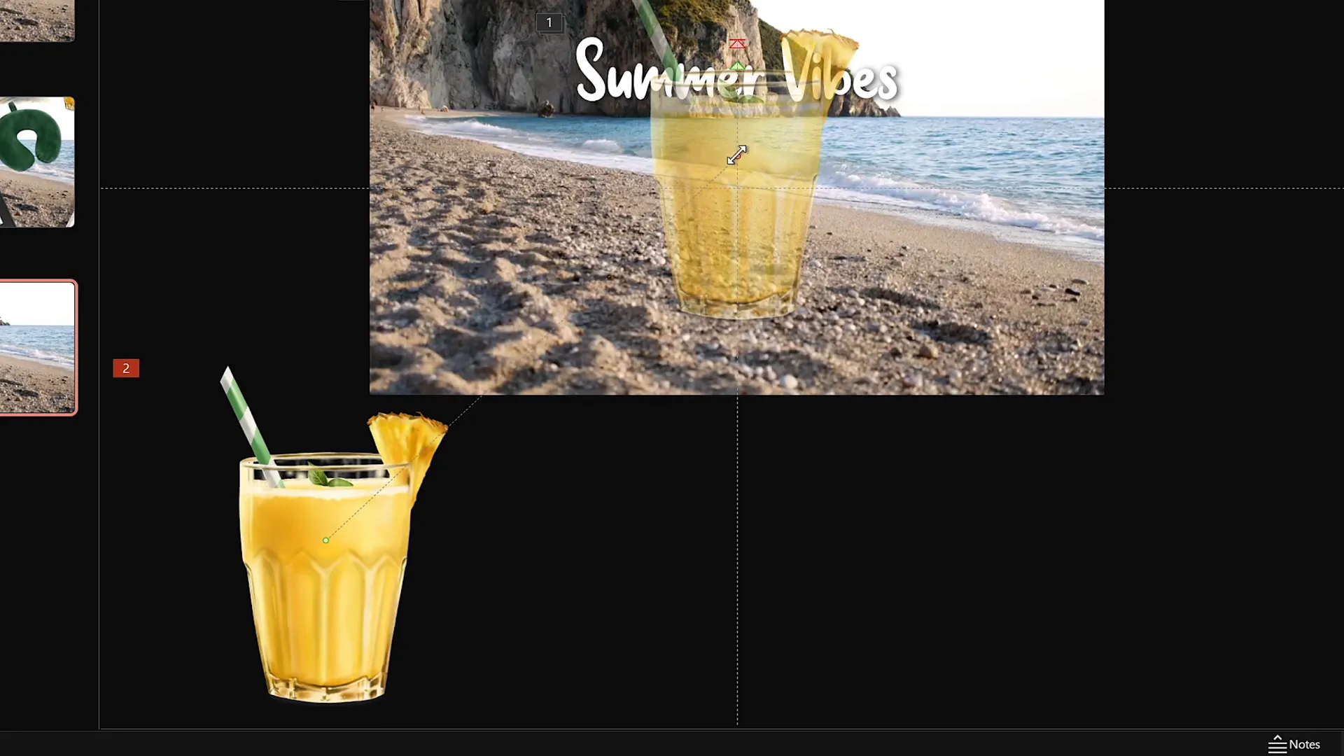 Motion path animation line adjusted for cocktail glass illustration