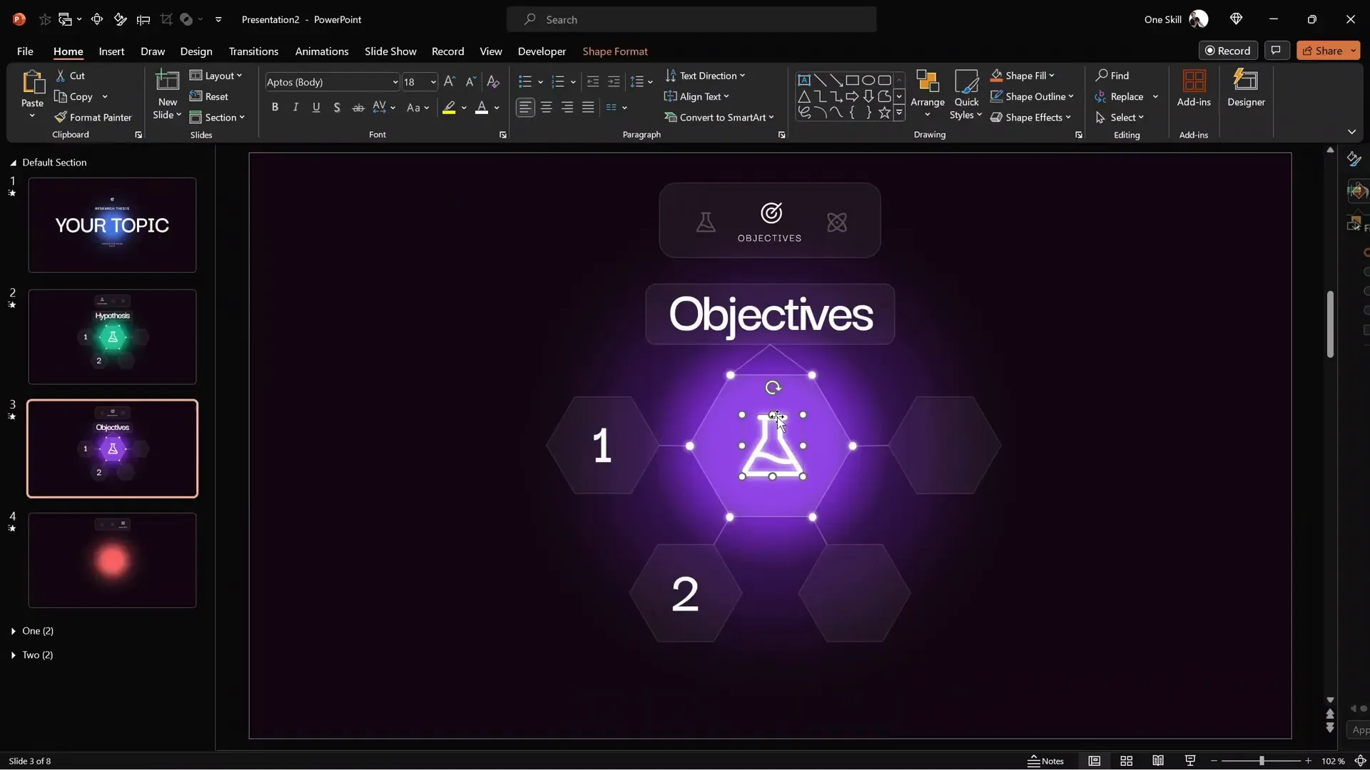 Customizing icons for different presentation sections