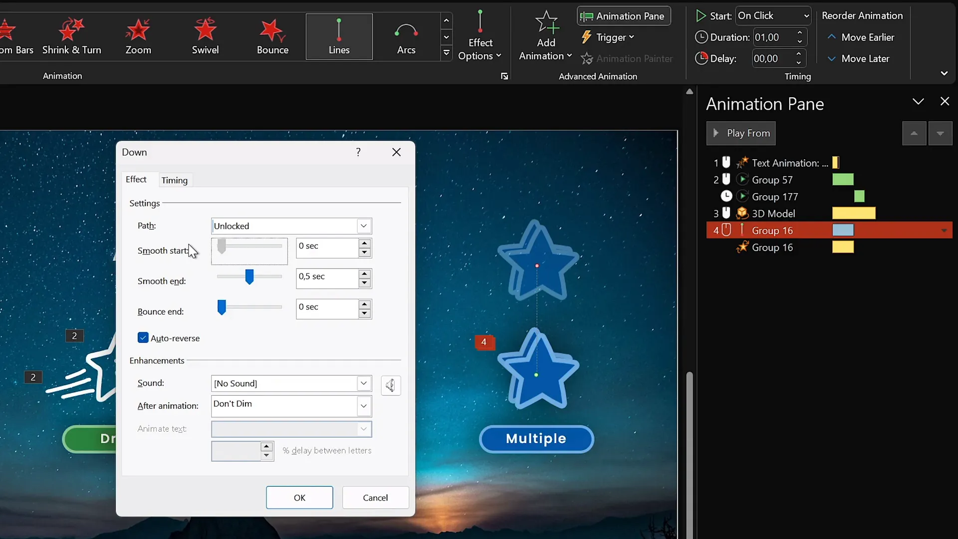 Adjusting smooth end slider for smoother PowerPoint animations