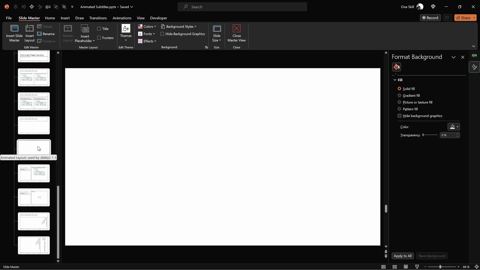 Cutting background image and pasting into slide master