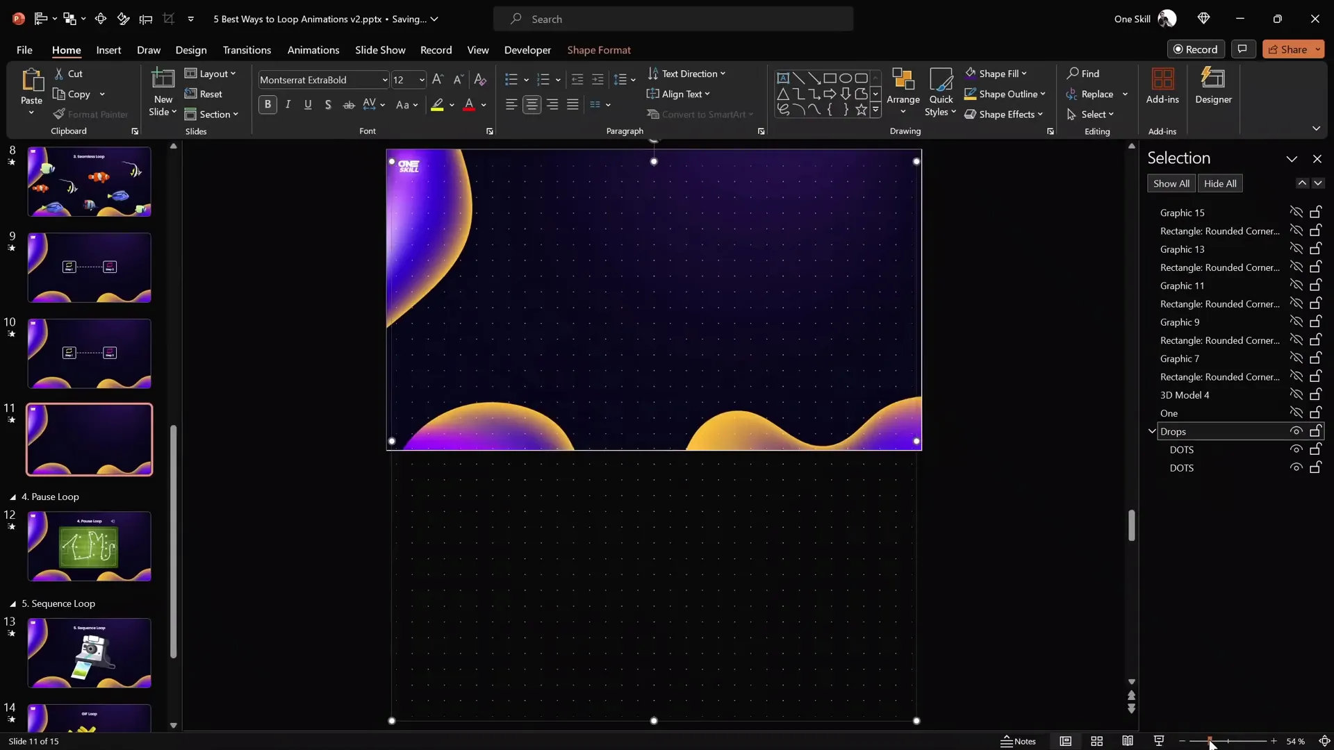 Dots moving upwards seamless loop background animation