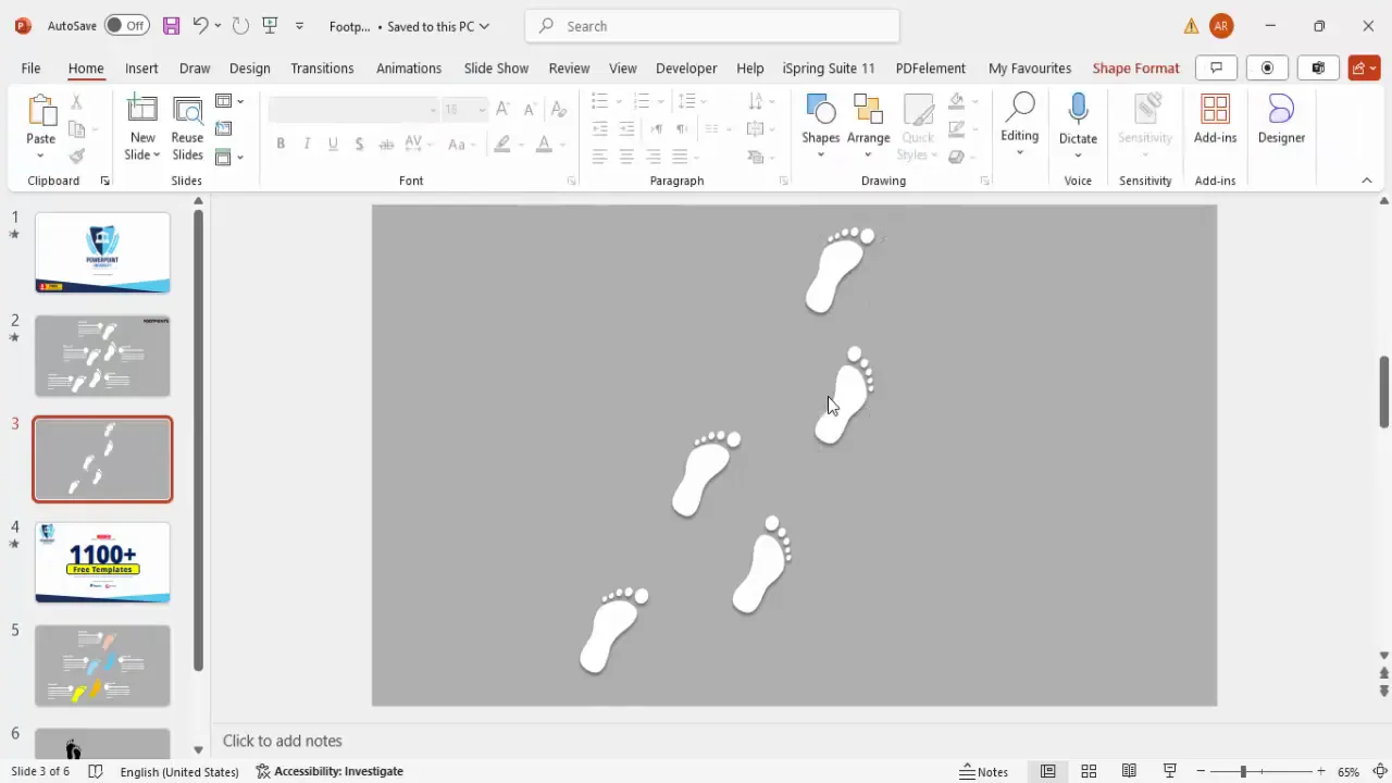 Duplicating and arranging footprints in a walking pattern
