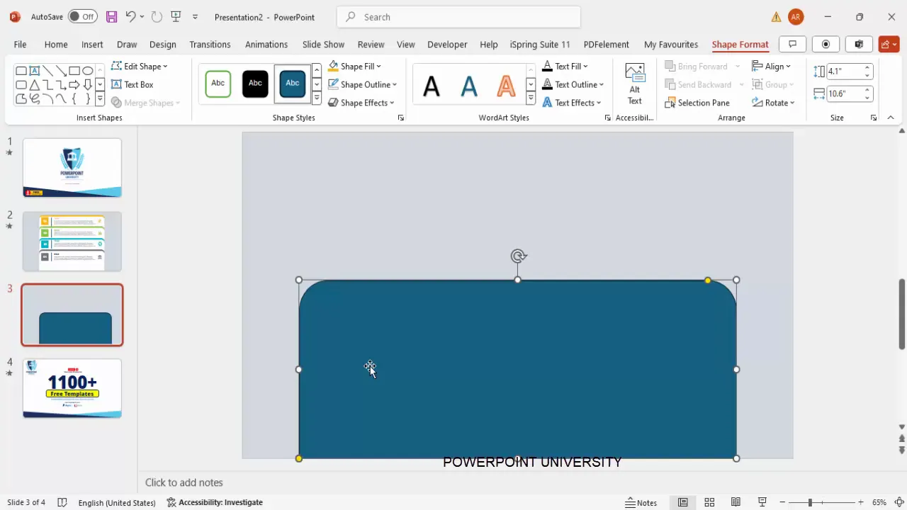 Creating and adjusting the rounded rectangle shape for tabs